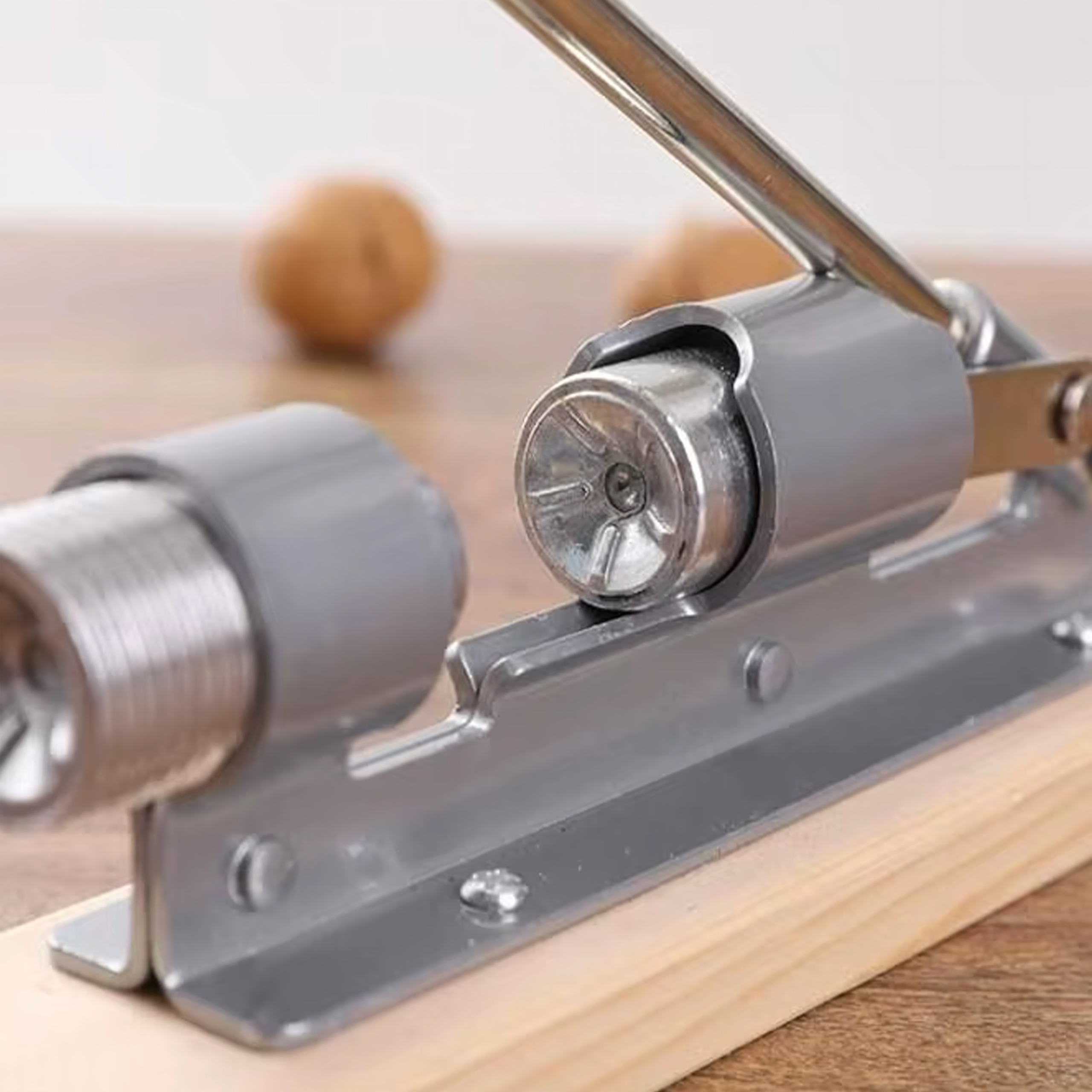 Steel Nutcracker with Wooden Base