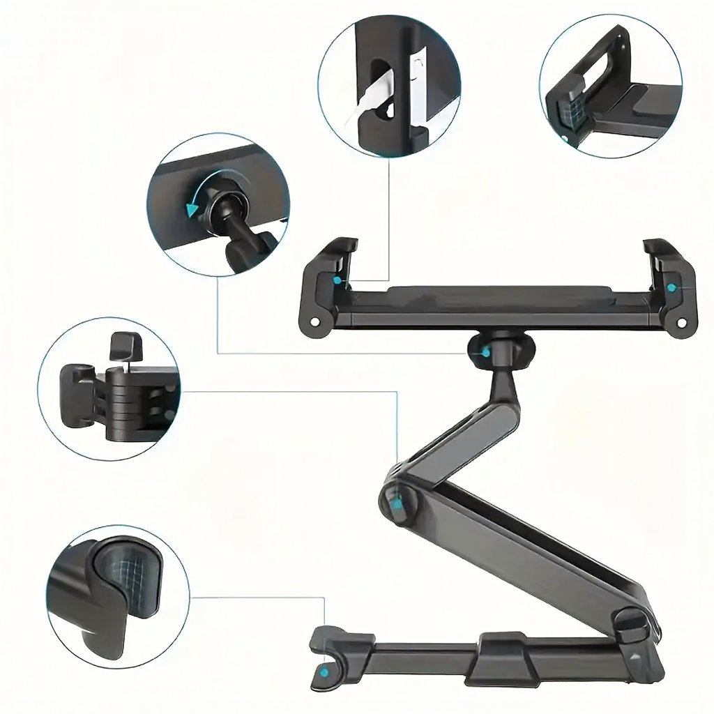 360° Car Headrest Mount Holder for Tablet and Phone