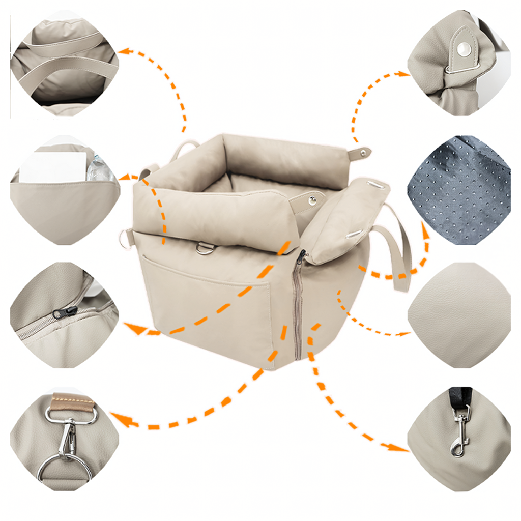 Nahast transpordikott voodiga koerale ja kassile autole PREMIUM