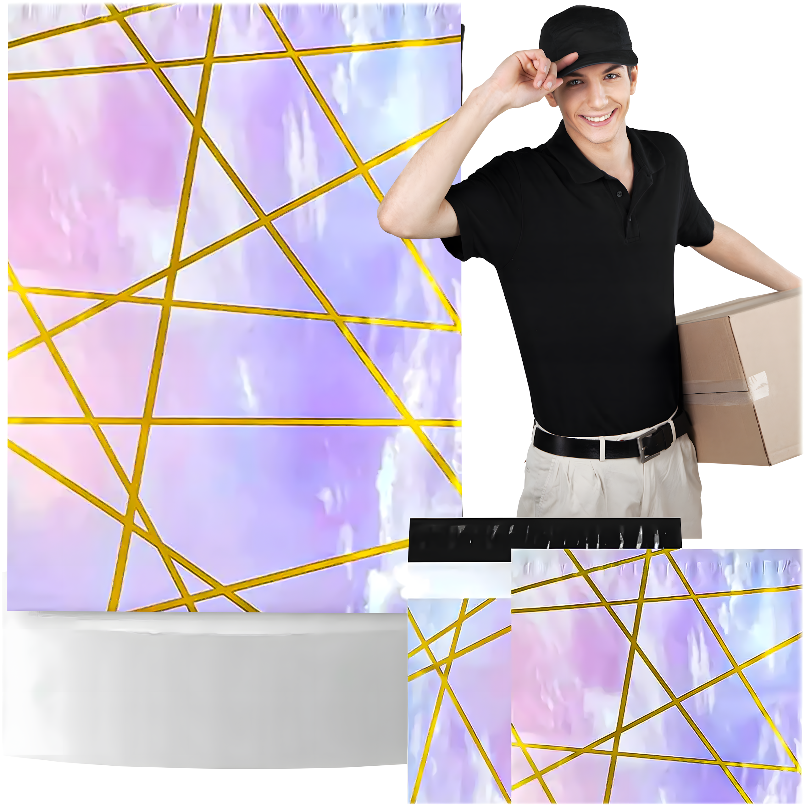 TUGEVAD KULLERPAKENDI ÜMBRIKUD 255X370 LILLA KULD 50 TK