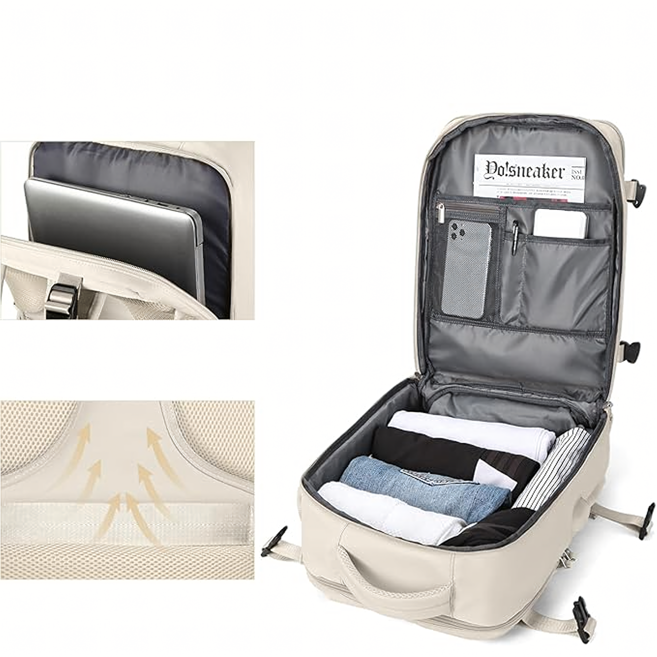 Hand Luggage Backpack for Airplane Cabin Universal Laptop 35 L