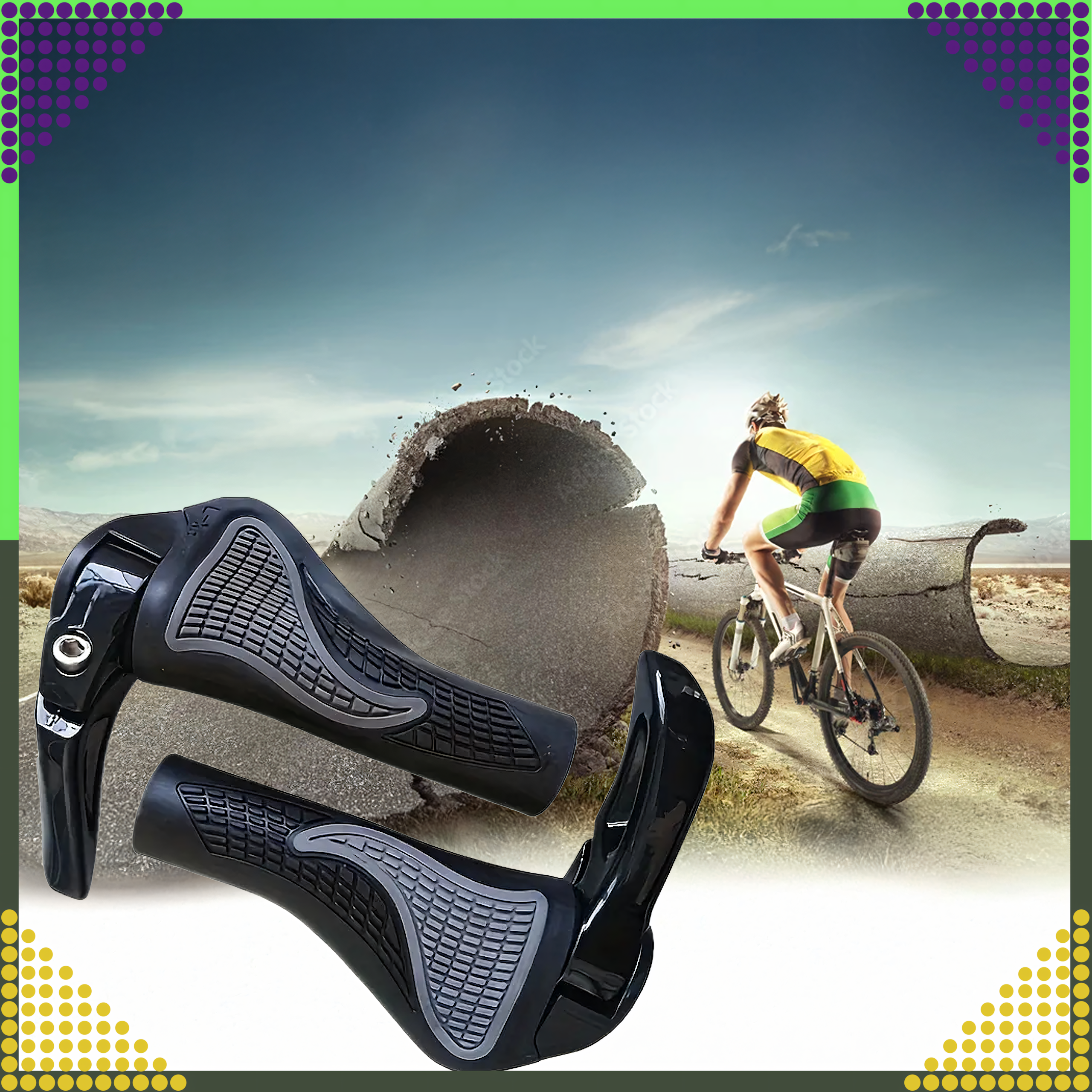 Ergonomic Bicycle Handlebar Grips with Horns 2pcs