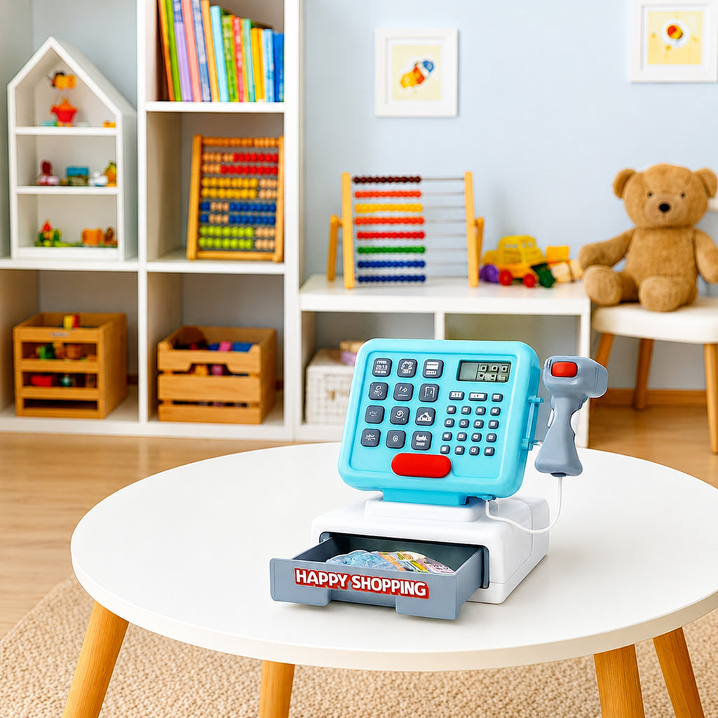 Interactive Toy Cash Register Set XXL with Scanner, Basket, and Scale