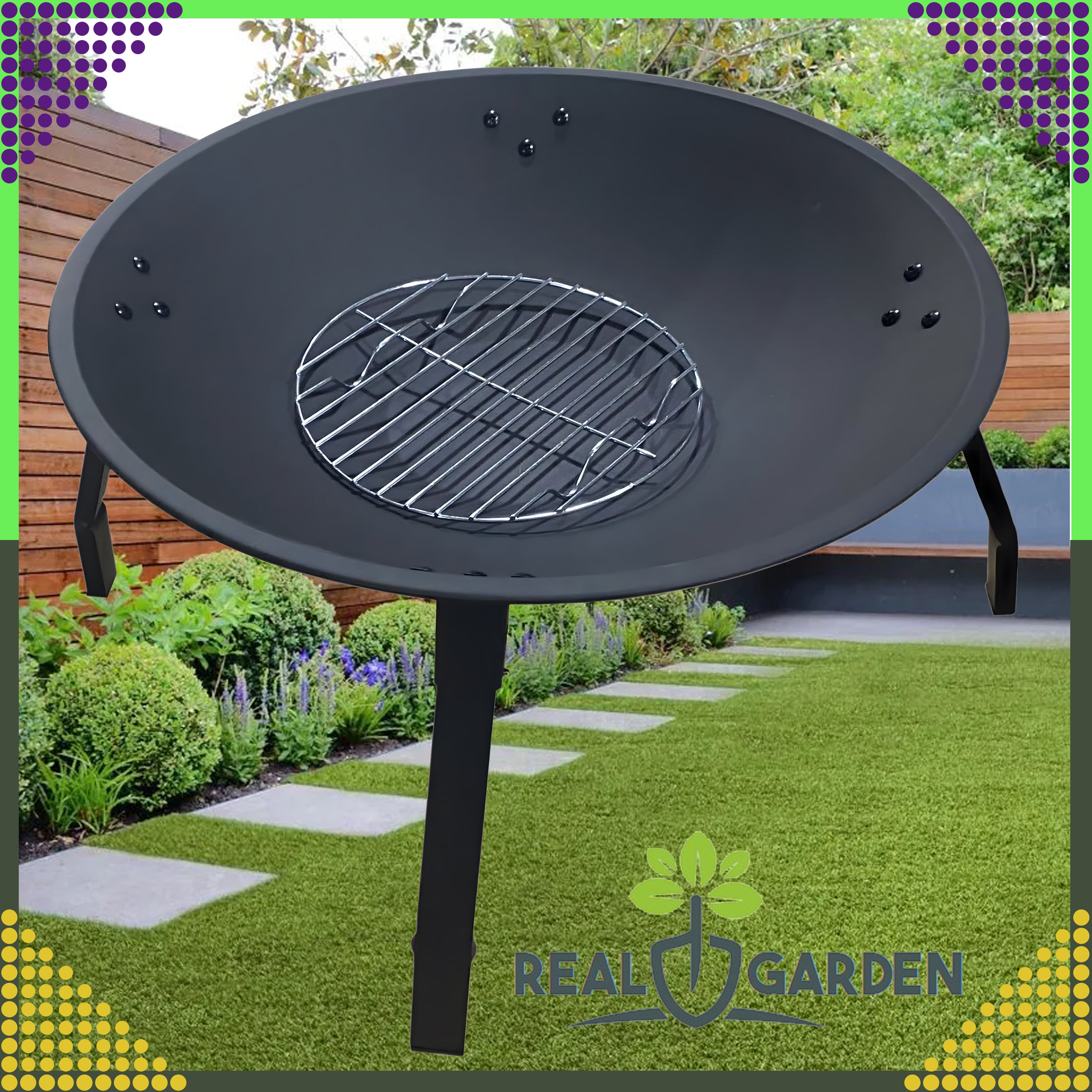 Garden Fireplace for Fireplace Brilla Cauldron Steel Black Large 55 cm