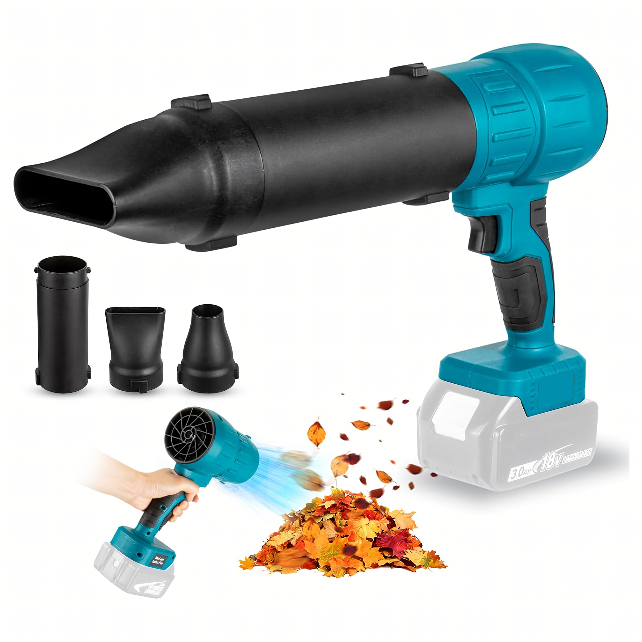 Juhtmevaba akupuhur lume ja lehtede jaoks 400W 2xAku kohver