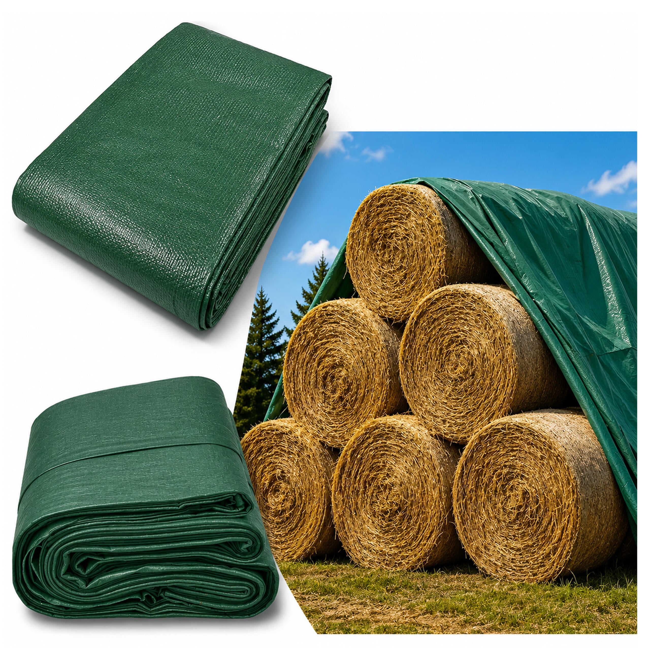 Protective Nonwoven Fabric for Covering Hay and Straw Stacks 7.6x12.5m Strong 120g