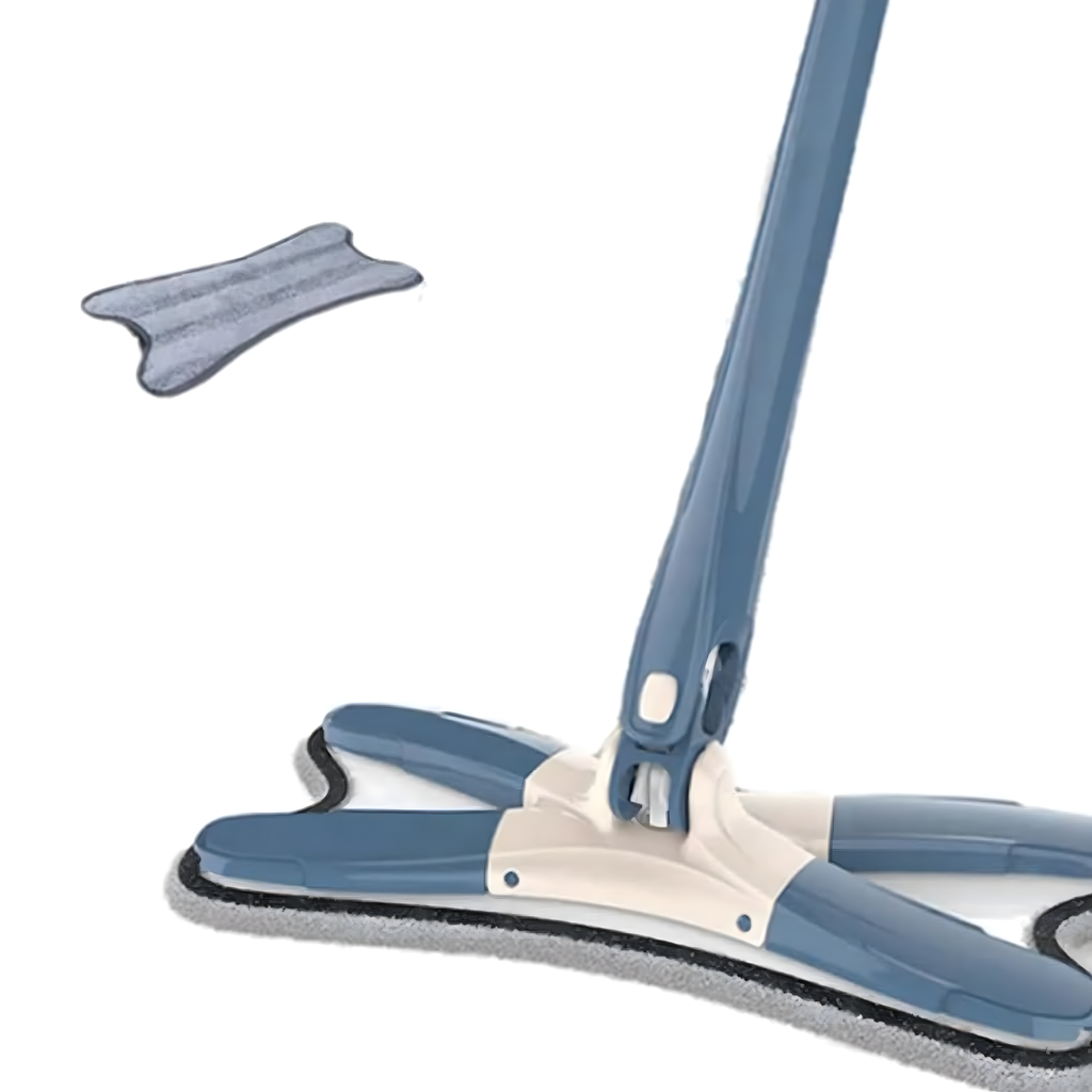 Flat Foldable Spin Mop with Twist Butterfly Wringer and Refill