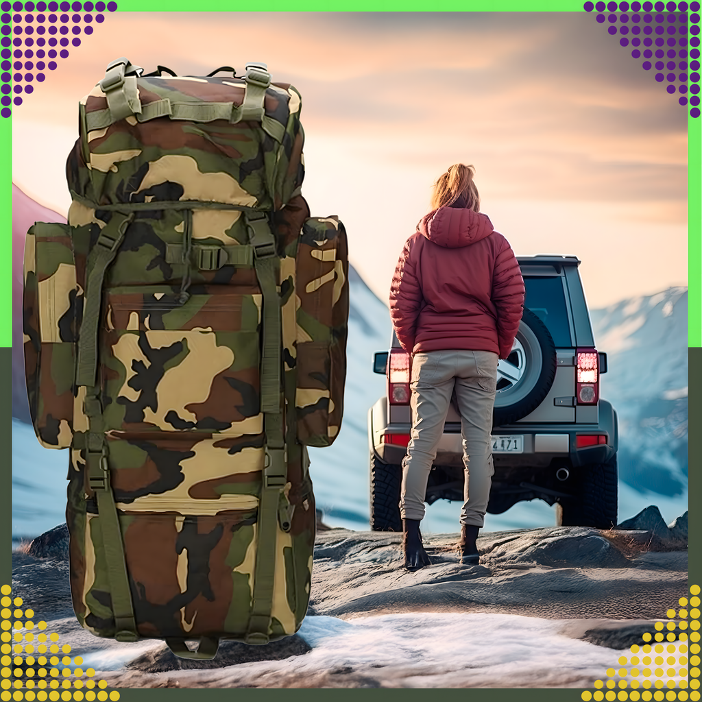 Tactical Backpack Military Tourist Survival Mountain Large 65L