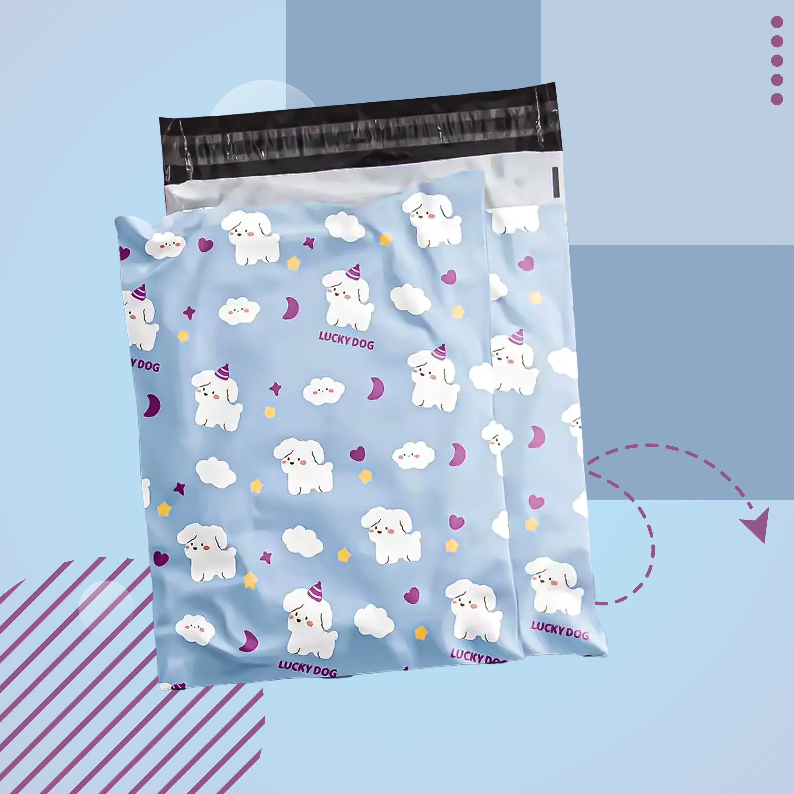 KULLERI FOOLIUMPAKID TUGEVAD FOOLIUMÜMBRIKUD 310X420 LUCKY DOG 50 tk