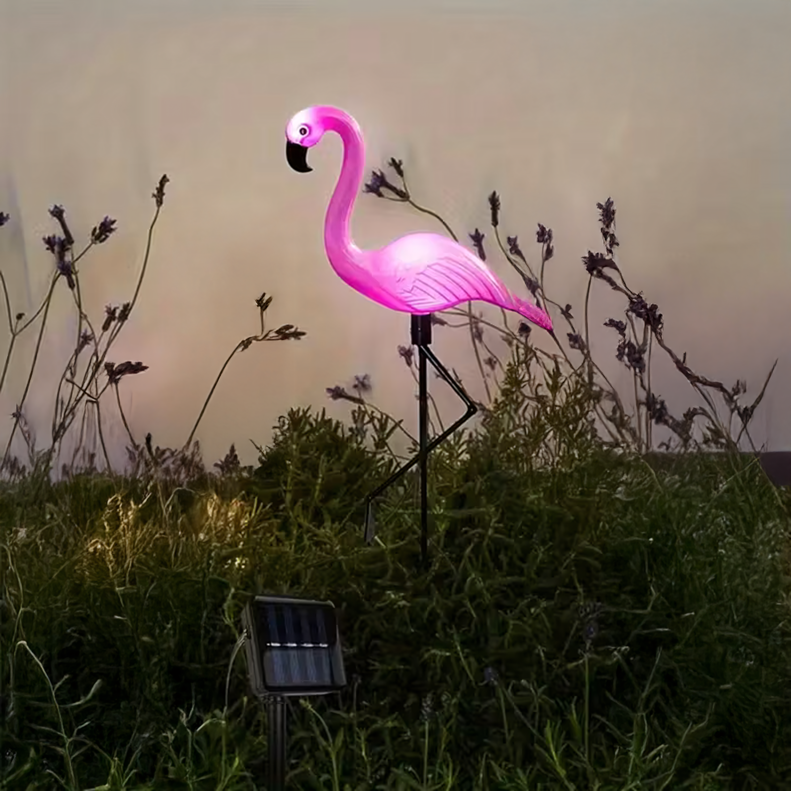 Decorative Solar Garden Lamp Flamingo LED Decoration 53 cm