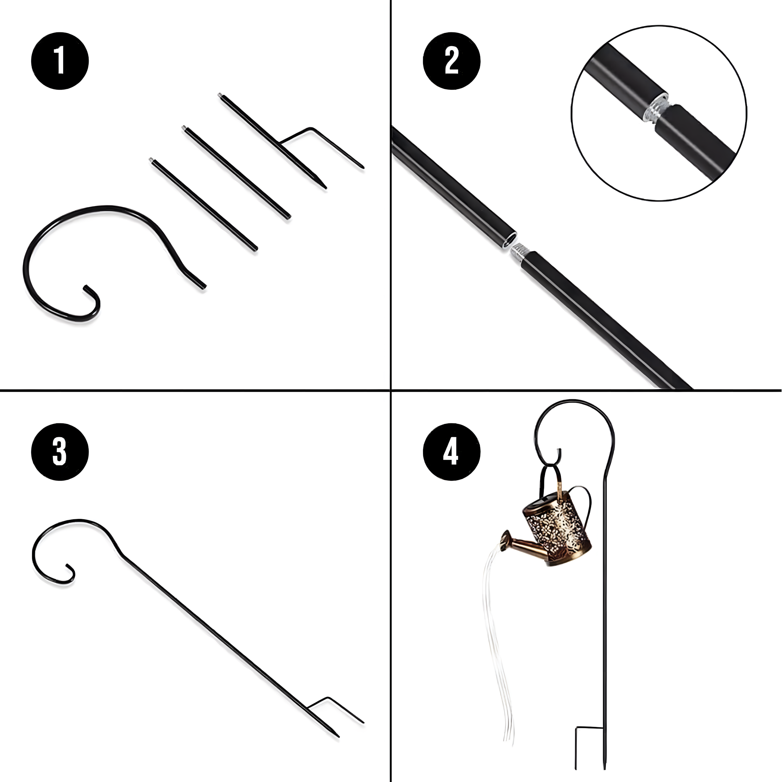 Dekoratiivne päikesepatareiga LED aialamp kastkann aeda ja terrassile