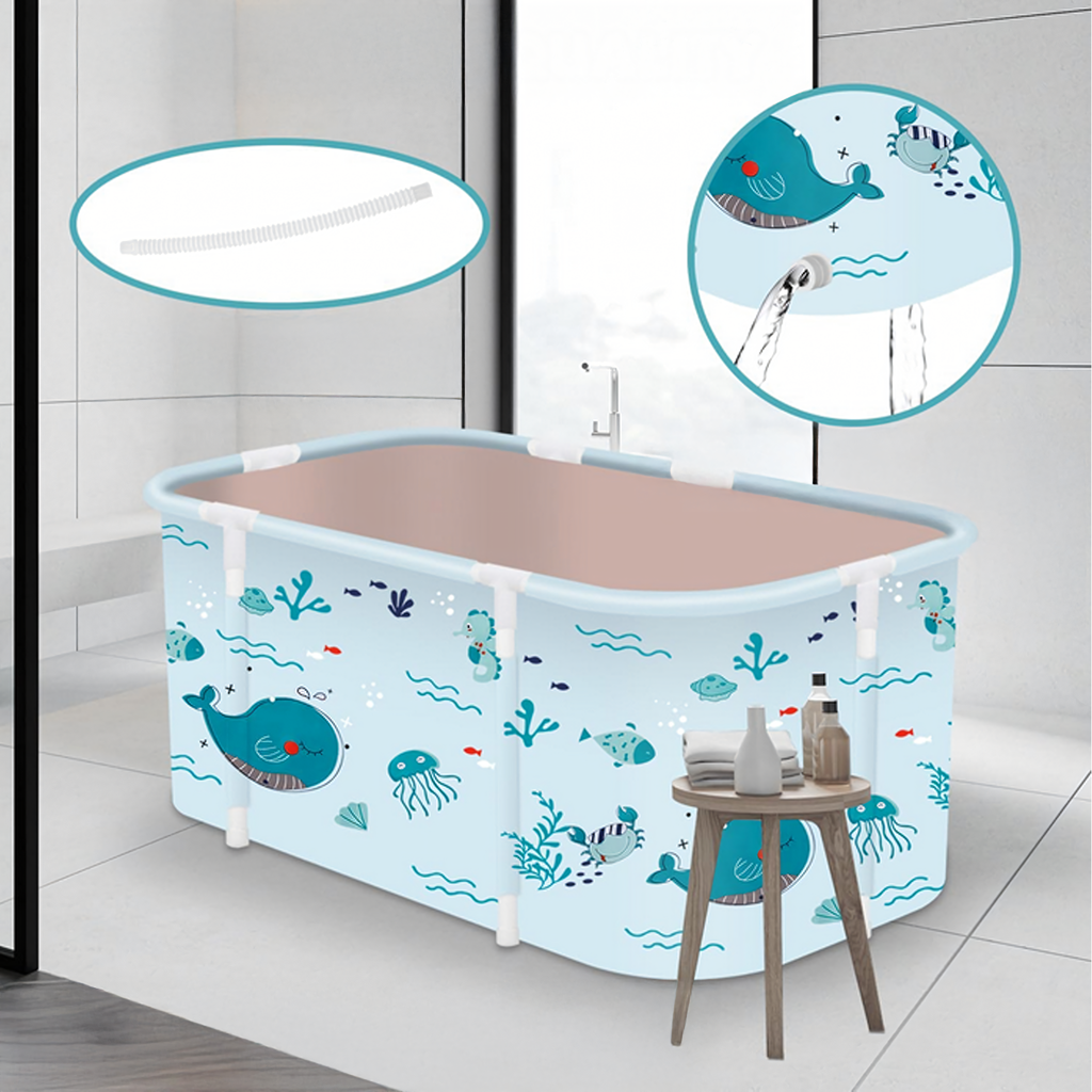 Foldable Portable Home Bathtub with Frame and Pillows