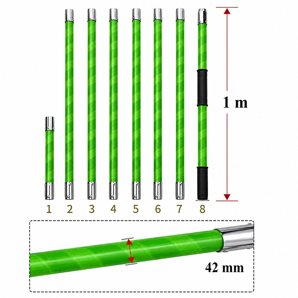 Modular Telescopic Garden Branch Hand Saw with Hook and Two Blades 1-8m
