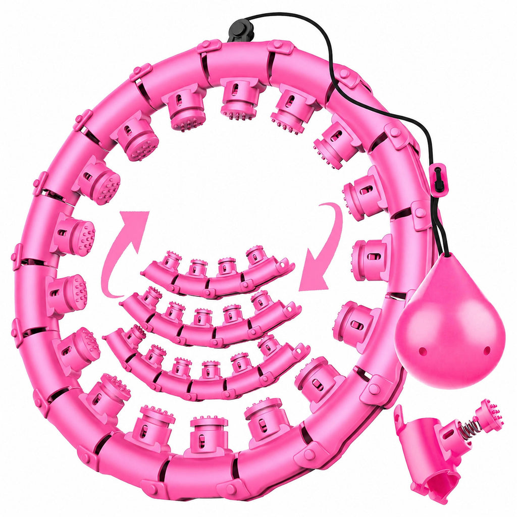 Weighted Hula Hoop with Massage Nodes Foldable Plus Size