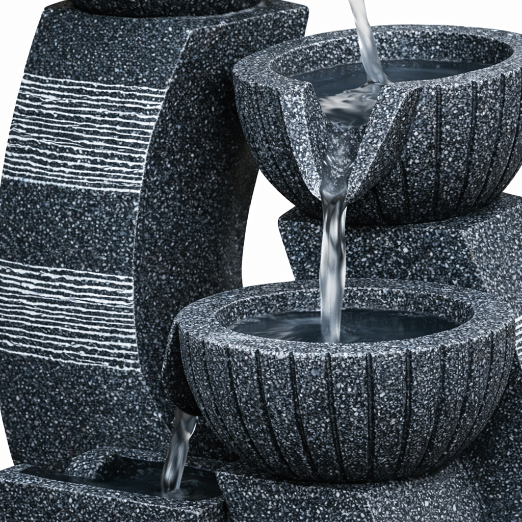 Decorative Tabletop Garden Fountain with LED 30x15.5x21 cm