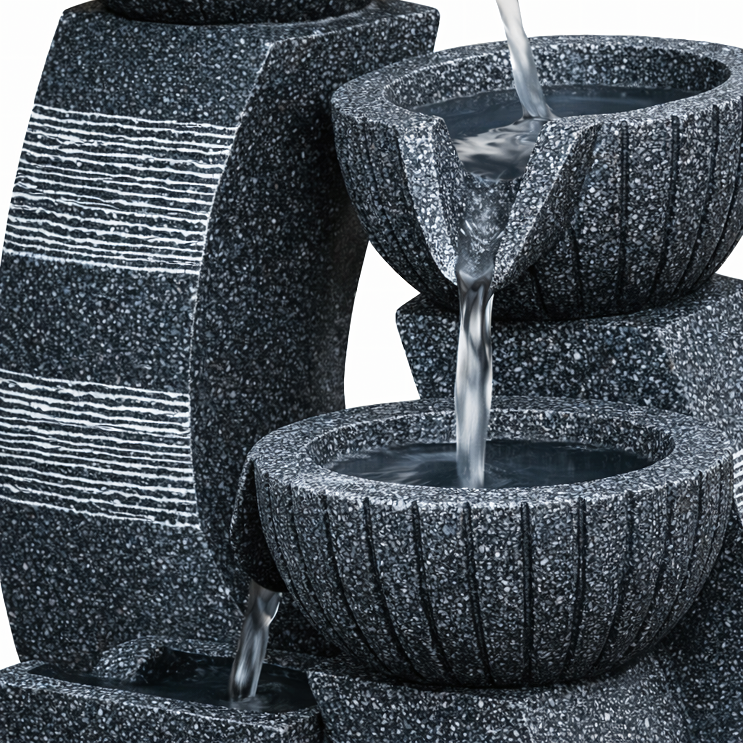 Decorative Tabletop Garden Fountain with LED 30x15.5x21 cm