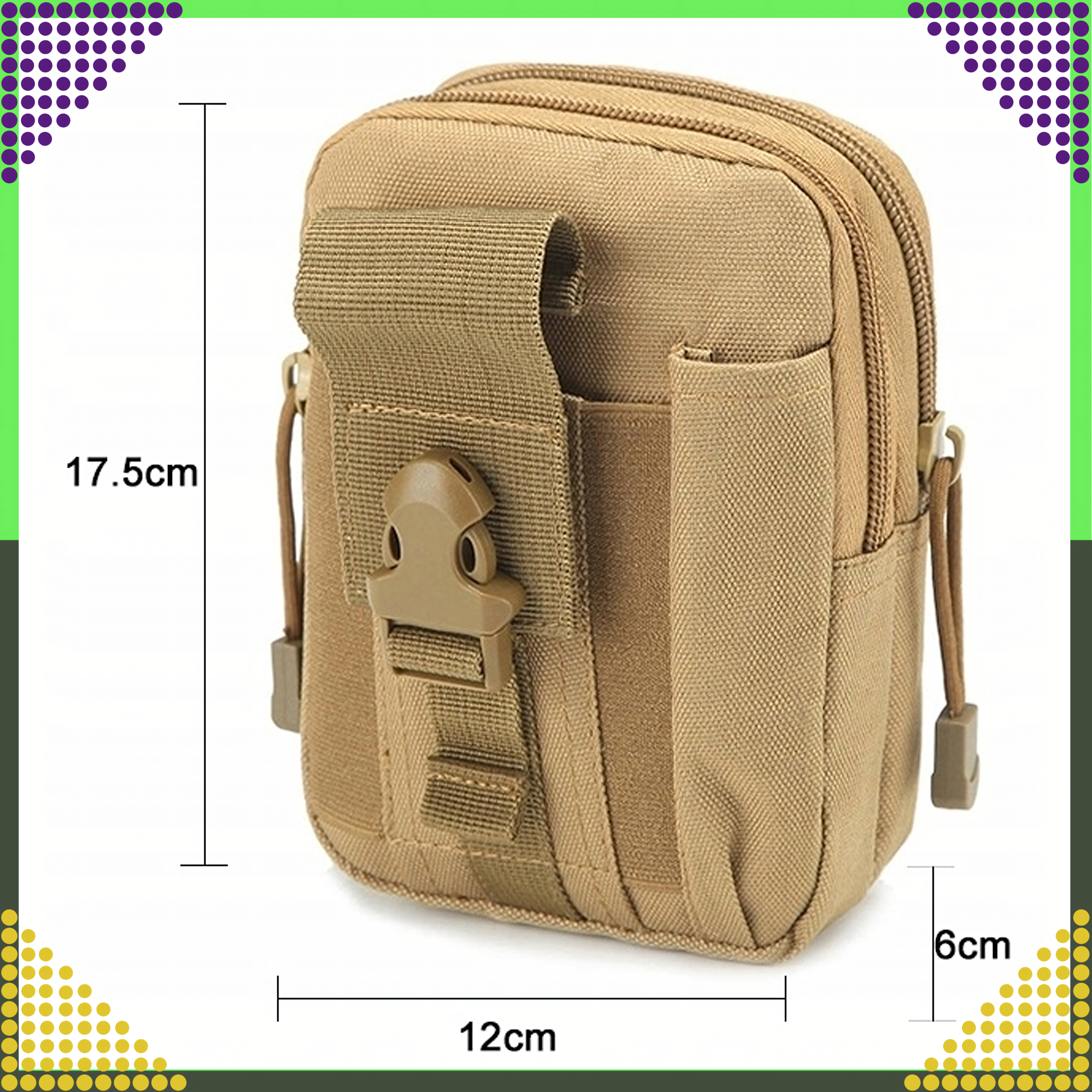 Moodne militaarne Molle taktikaline vöökott, mahukas, vöö pikkusega