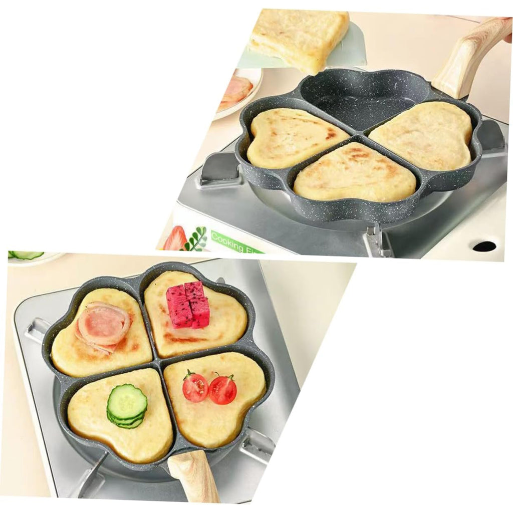 Heart-Shaped Frying Pan for Eggs, Pancakes, and Fritters Induction Compatible