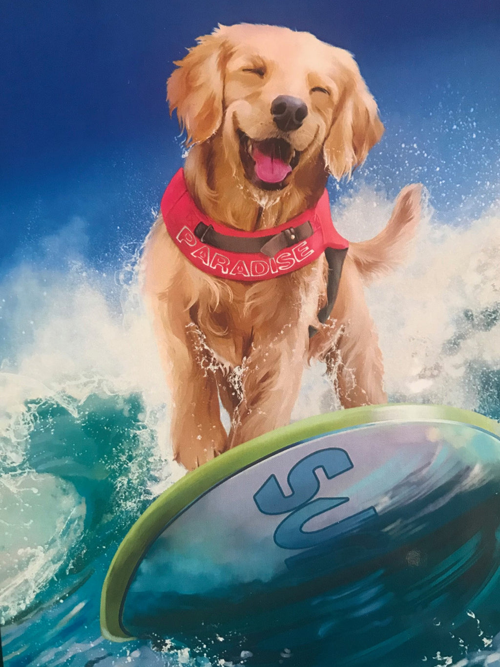 Diamond Painting 5D Mosaic Kit 15 x 20 cm - Surfing Dog