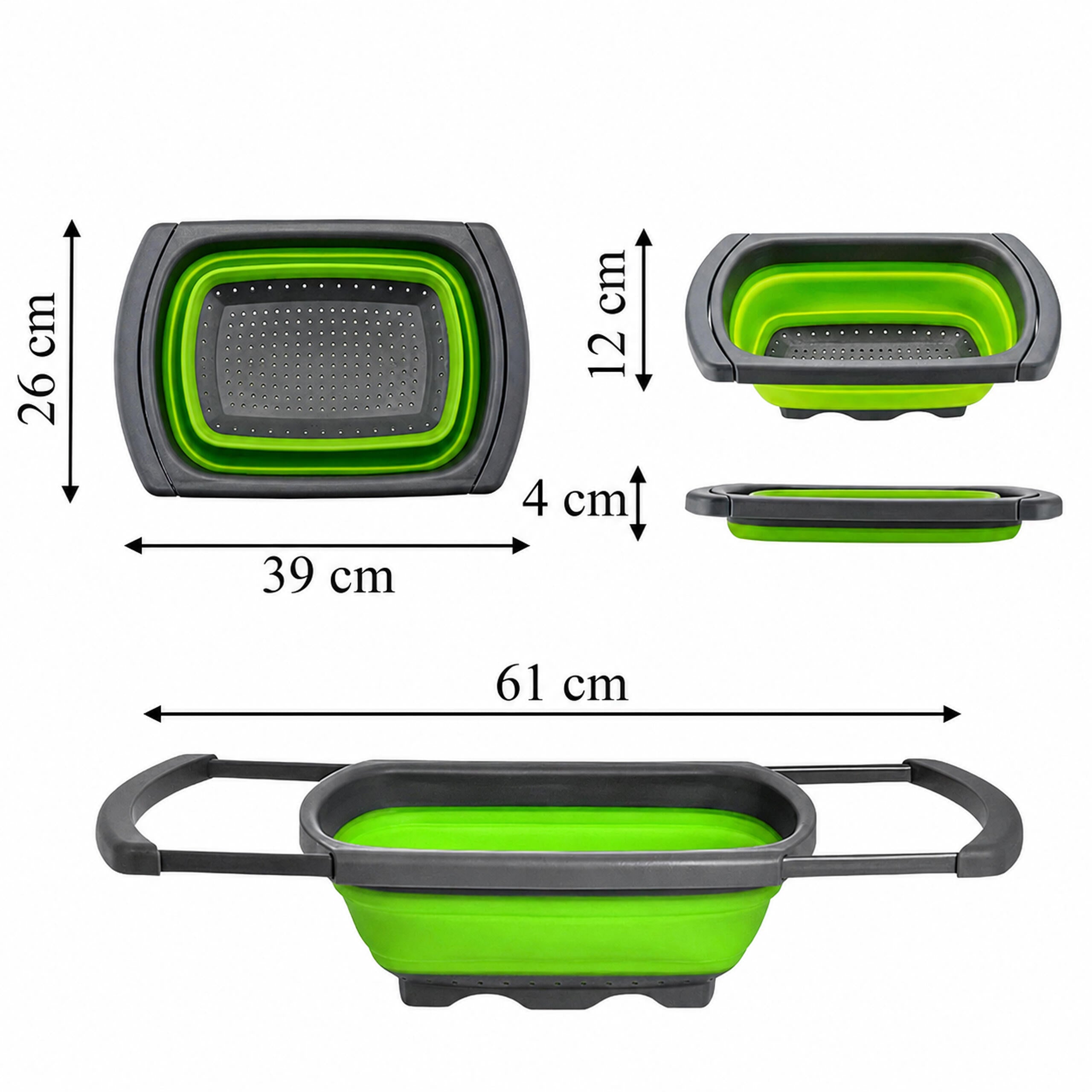 Foldable Silicone Kitchen Colander Drain Rack 61cm