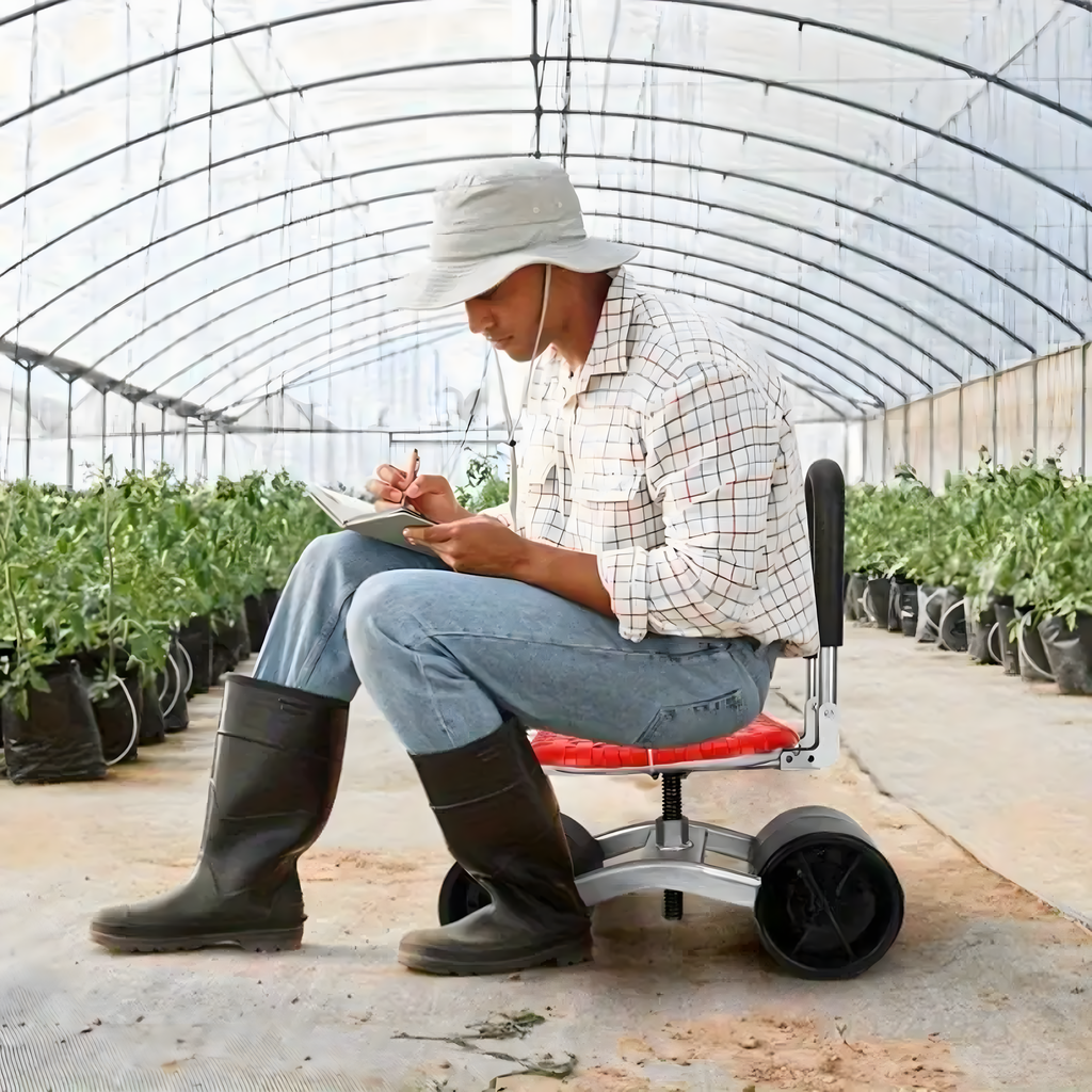 48x Trolley Stool Garden Stool Swivel 360 with Seat on Wheels