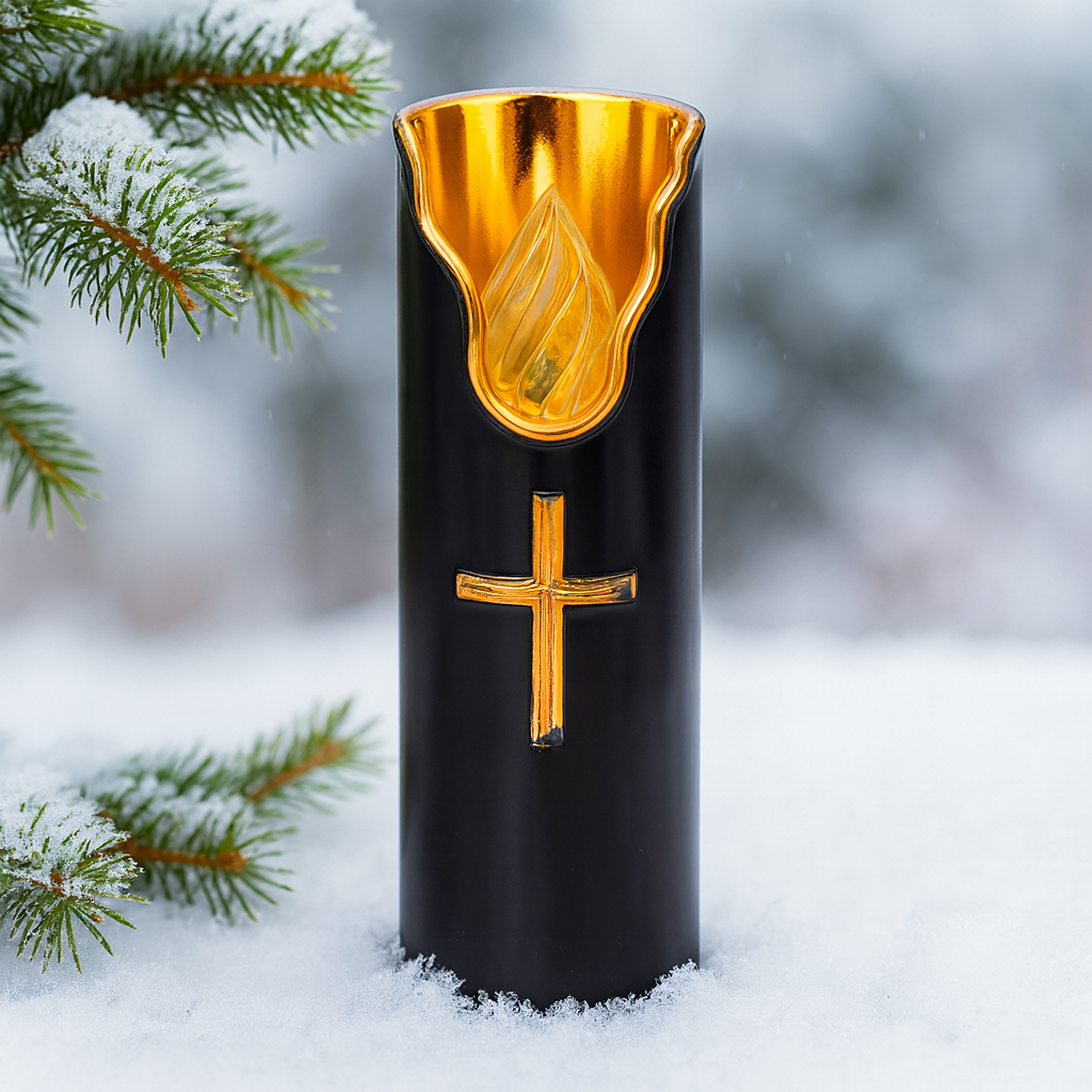 12x patareitoitel LED küünal Black leegi efektiga küünal 15cm küünla sisetükk