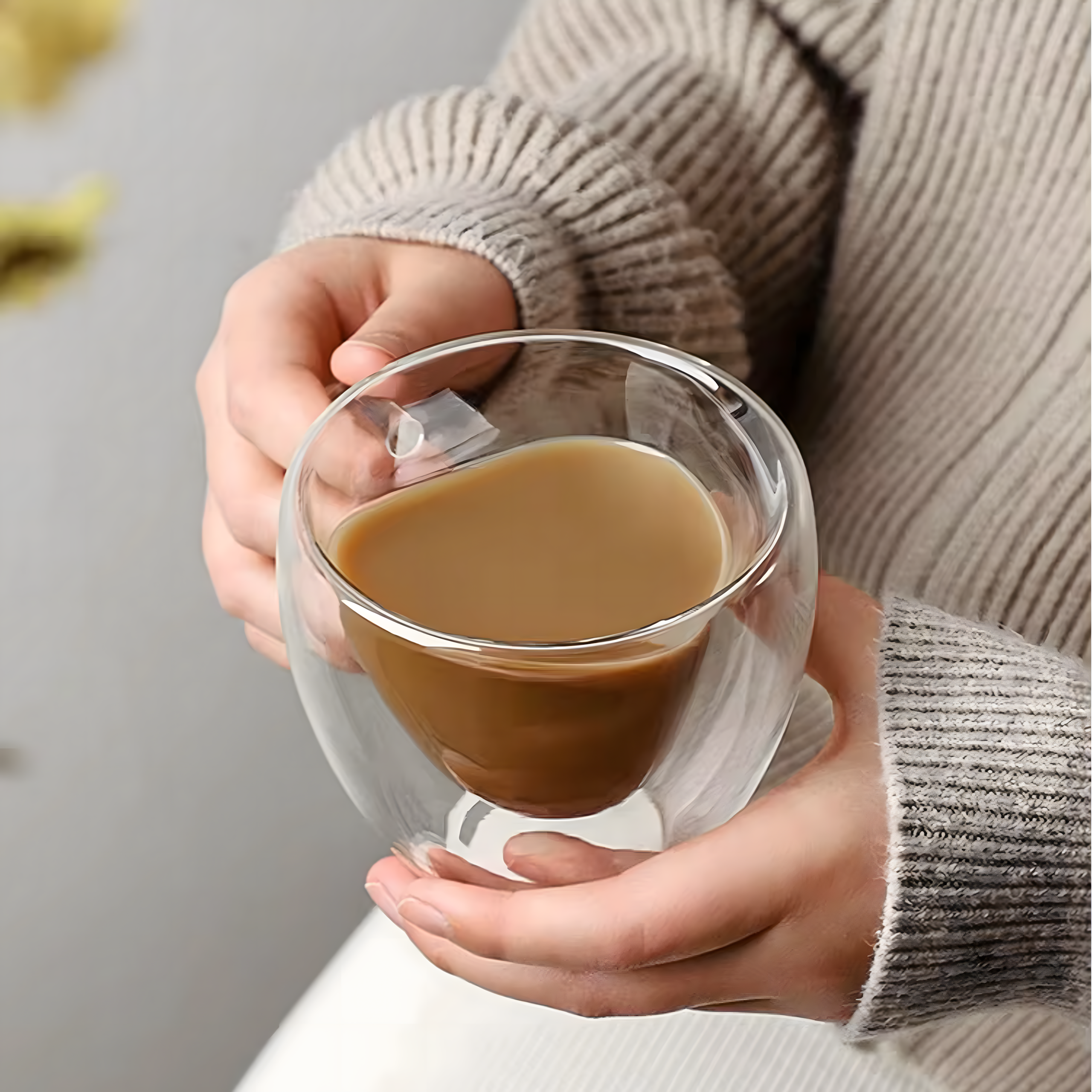 Armastuse kruus südamekujuline klaas topeltseinaga kuumakindel 250 ml