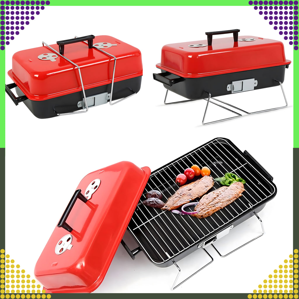 Foldable Tourist Garden Camping Grill Portable with Solid Lid