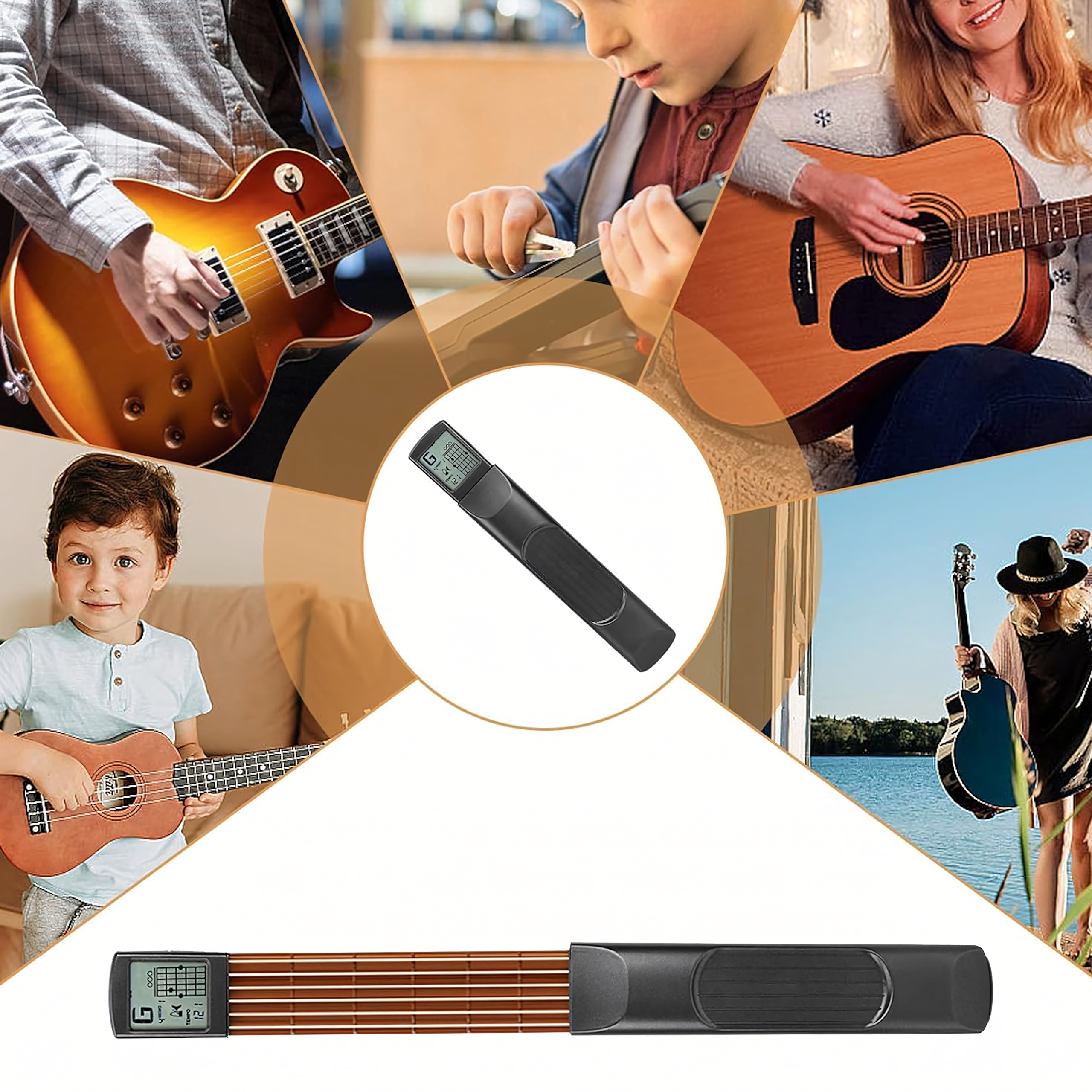 Digitaalne treener, kitarrikõlade treener ekraaniga, kaasaskantav mini kitarr