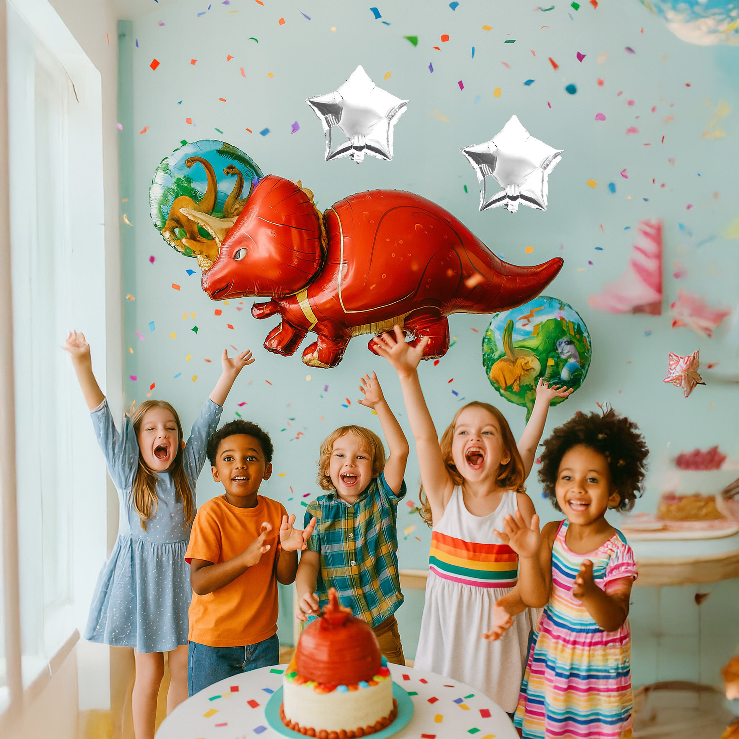 Set of Dinosaur Birthday Balloons for Birthdays Birthday Parties 5 pcs