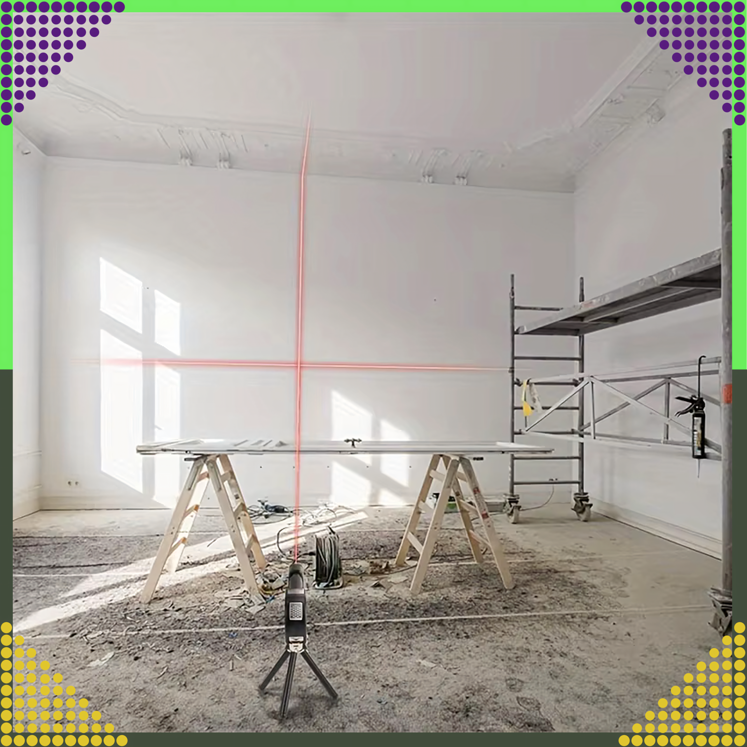 Laserlood koos mõõduga 250 cm, 3 taset, valguslood + patareid