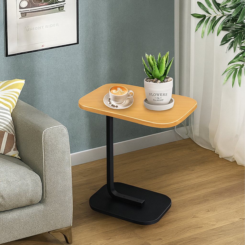 Modern C-Shaped Side Coffee Table for Living Room