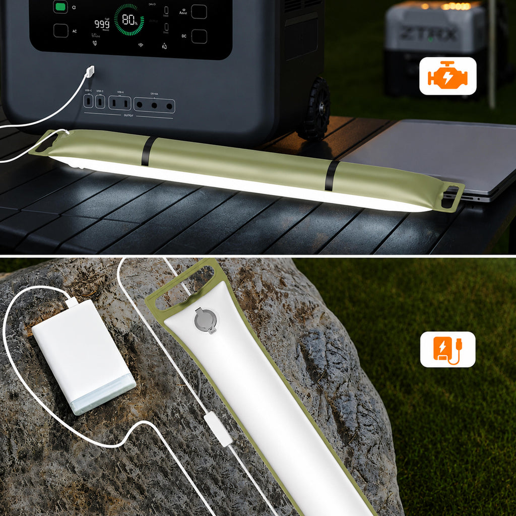 Täispuhutav USB-laetav LED-matkalatern 500 lm 90 × 12 cm RC-K-2603