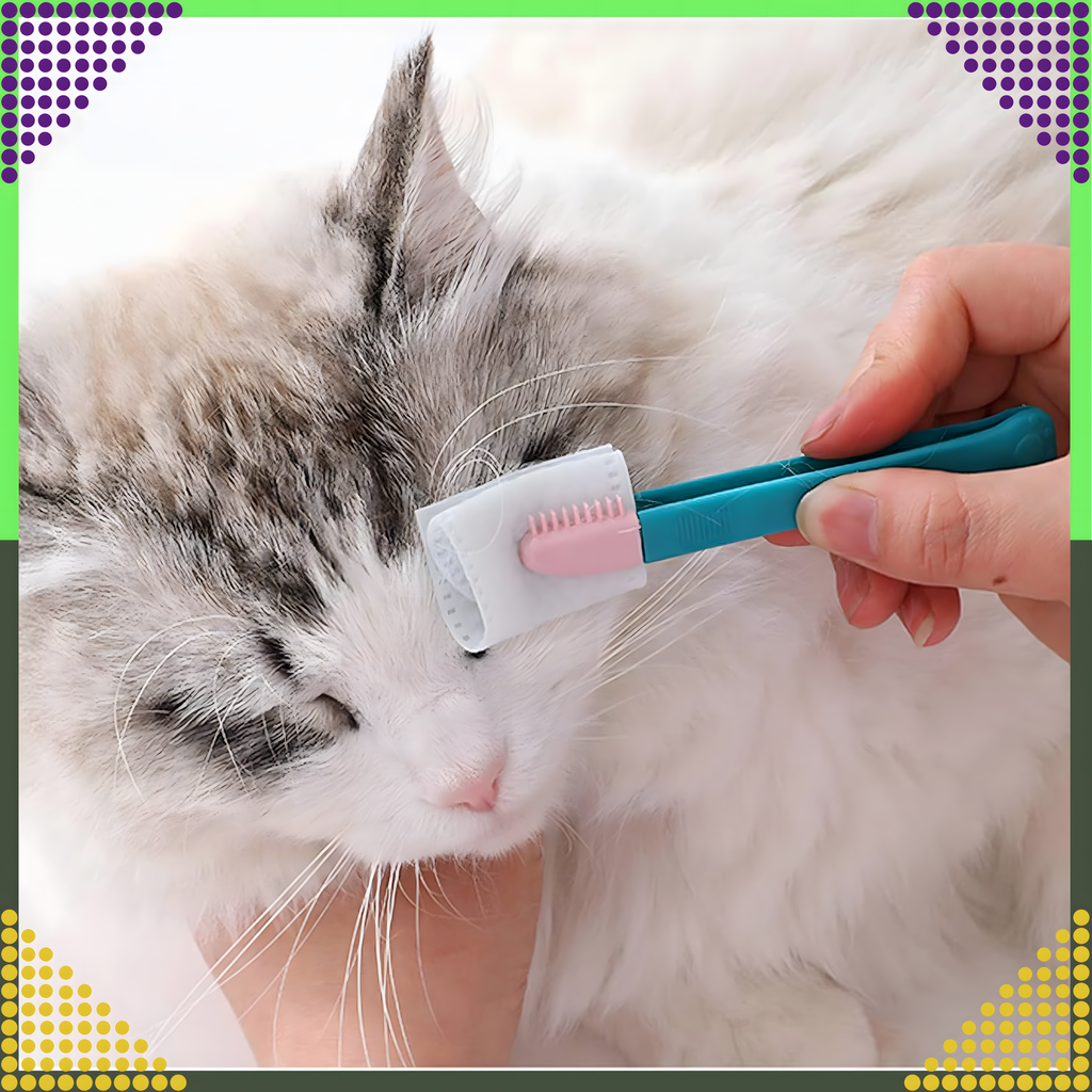 Lemmiklooma silmade hoolduskamm mädaste eritiste ja pisarate eemaldamiseks koertele ja kassidele