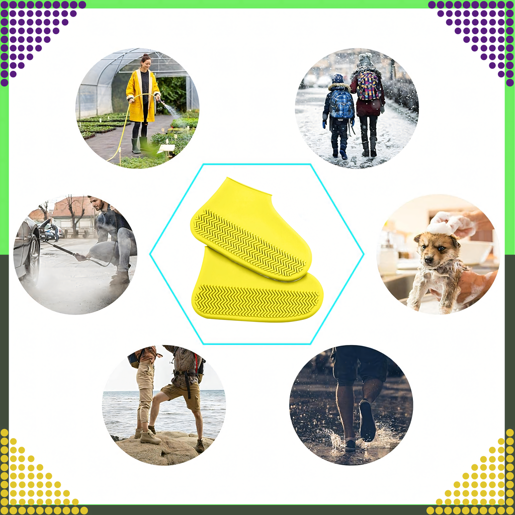 Waterproof Protectors Rain Shoe Covers Anti-Slip Wellington Boots S