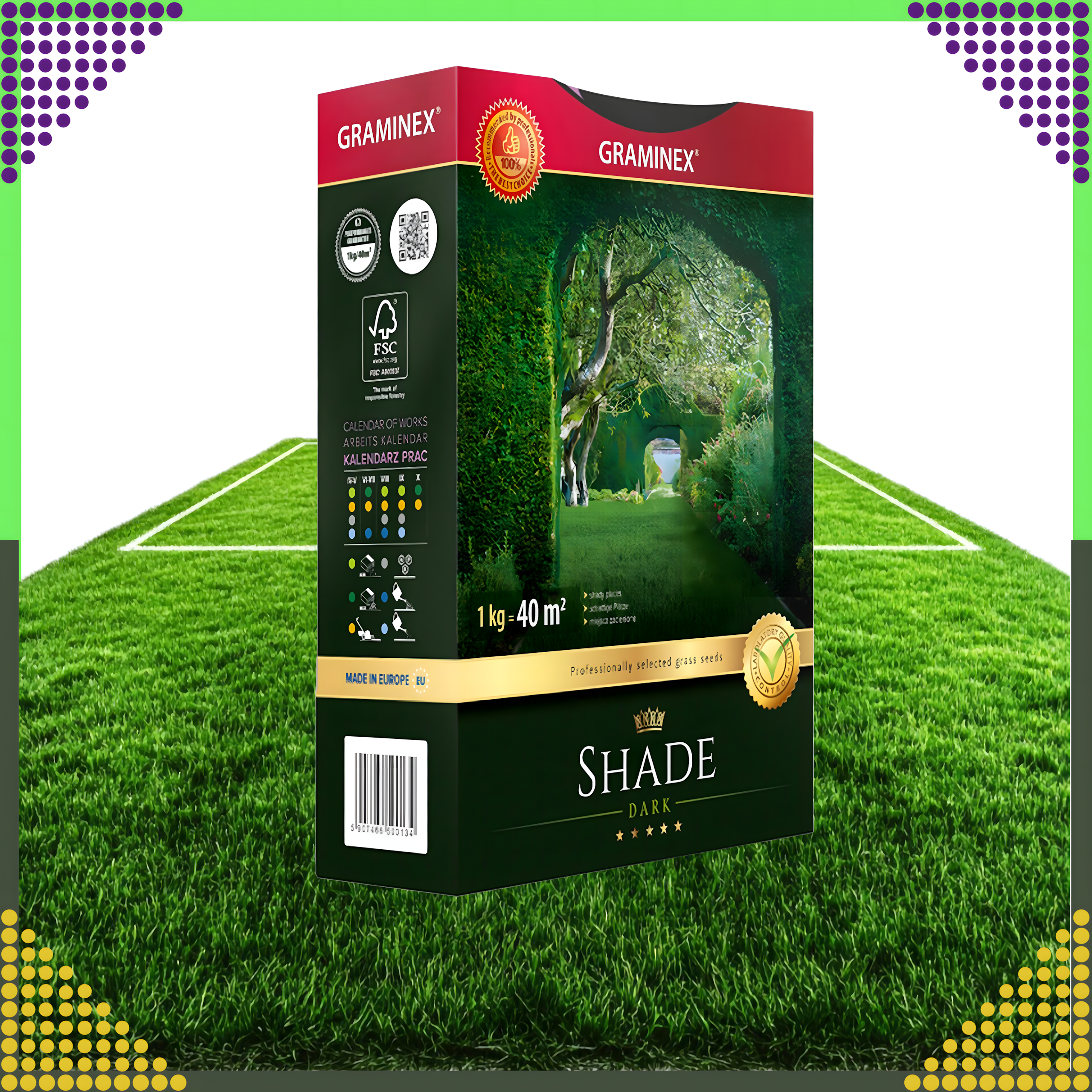 Premium varju muruseemne segu 1kg 40m² varjulistele aladele