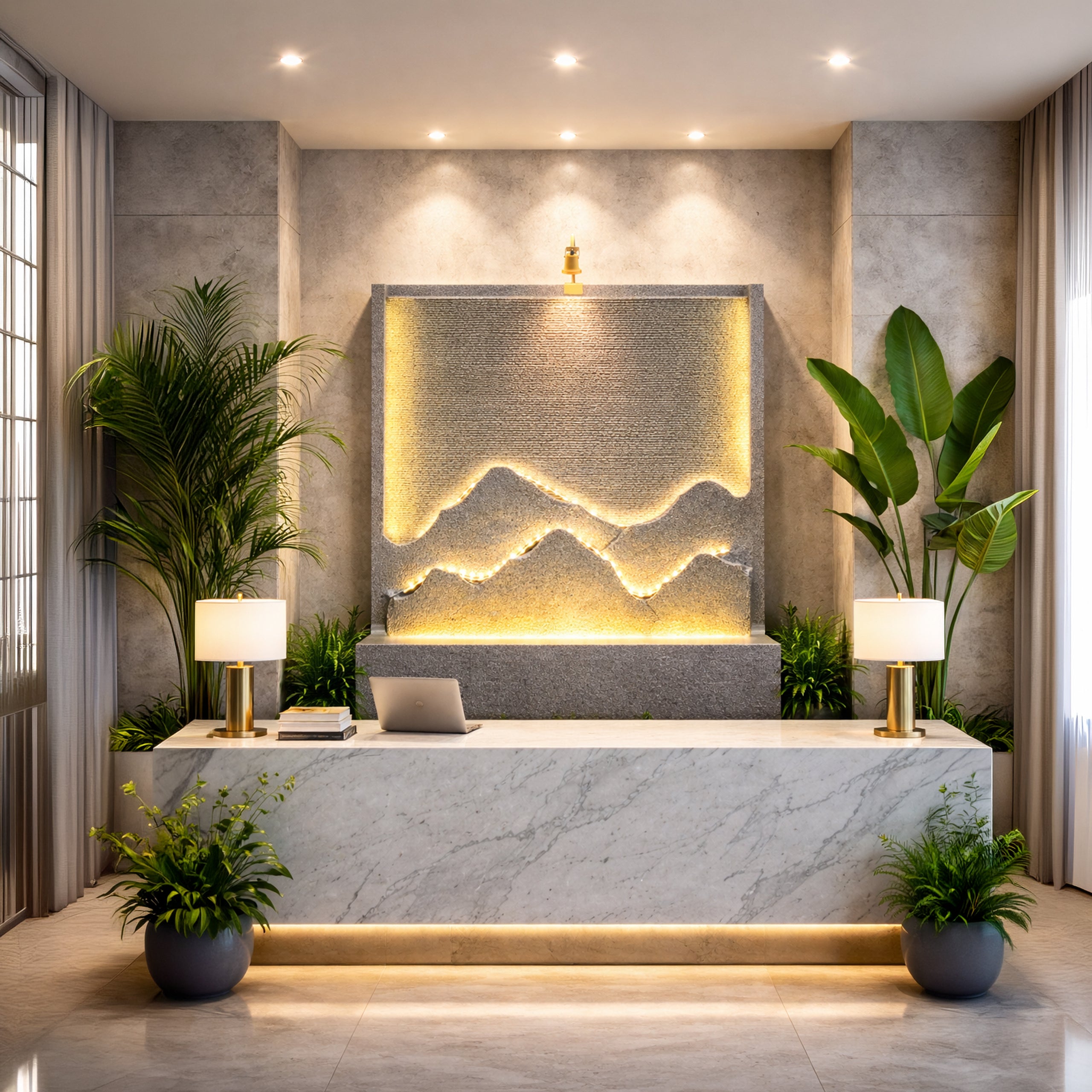 Large Decorative Garden and Home Water Wall Fountain 139x125x45cm