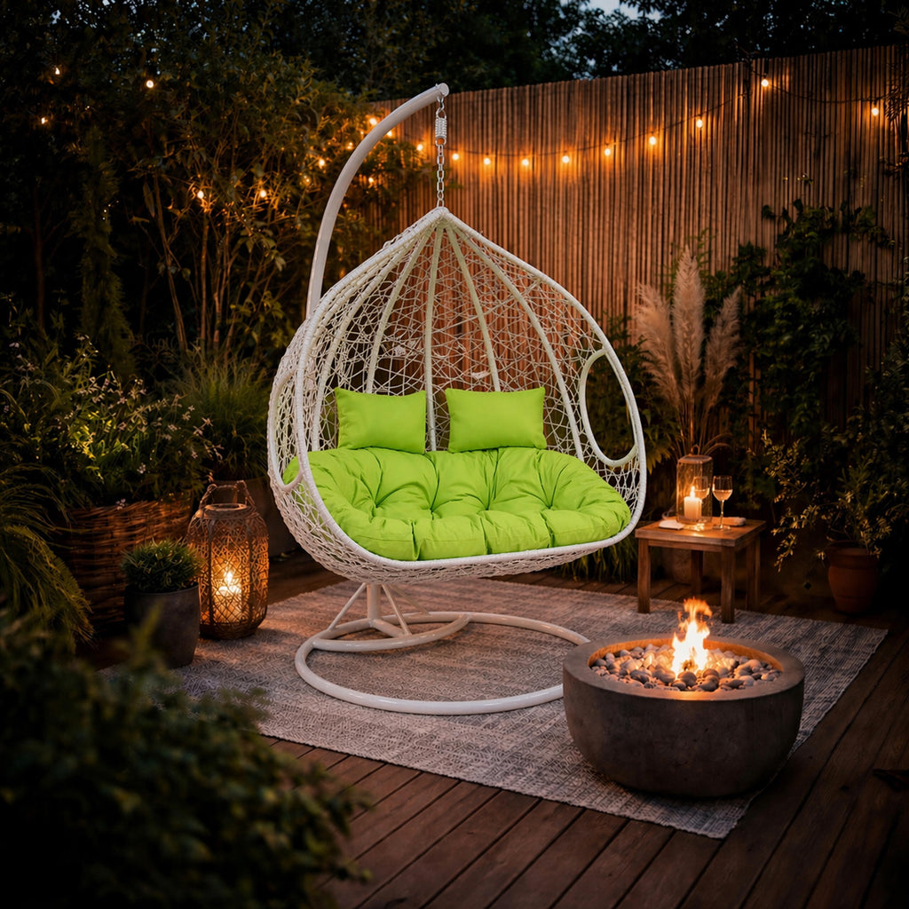Double Hanging Cocoon Chair Swing Basket 200kg White