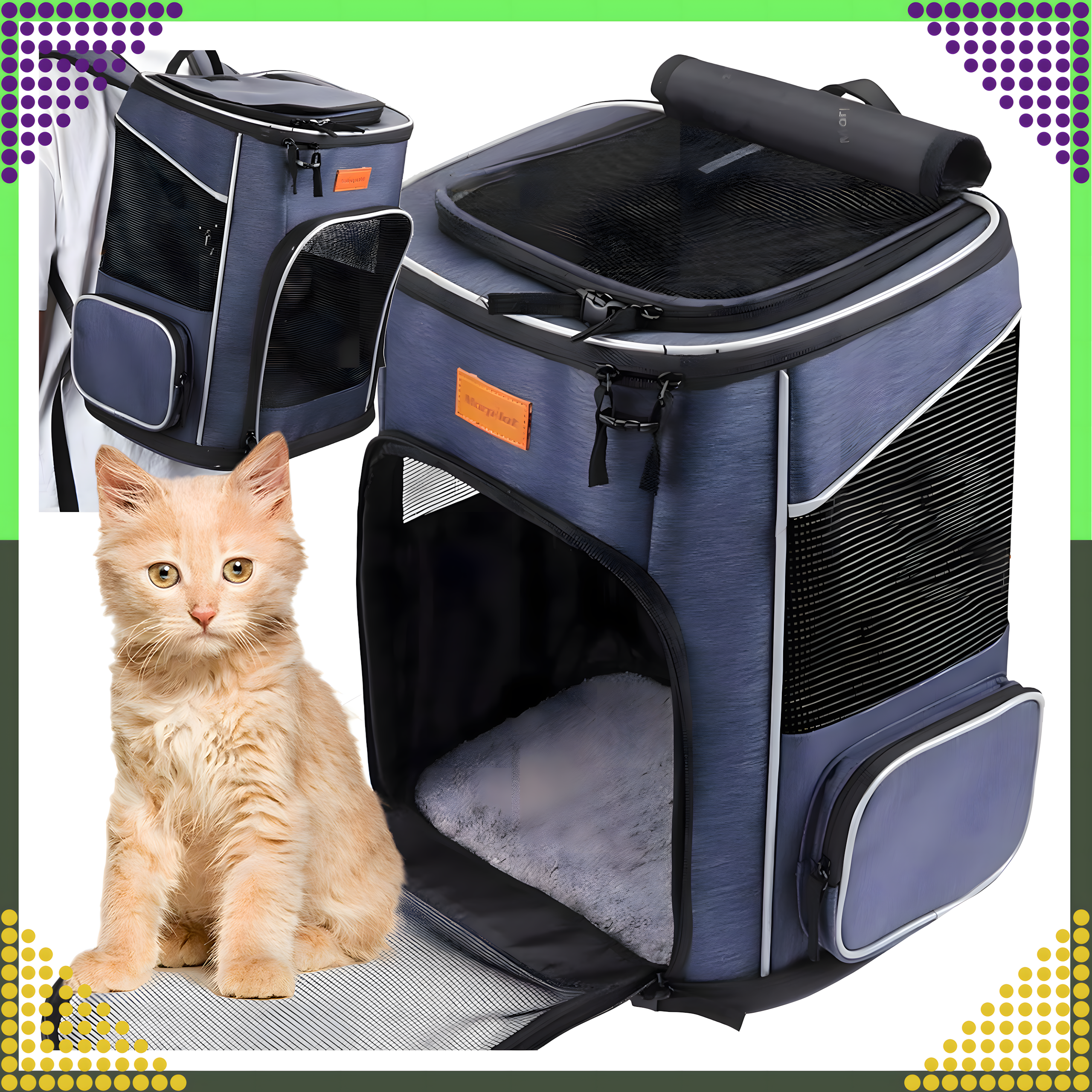 Seljakott kassile ja koerale, õhutatav transpordikott, suur loomakandja