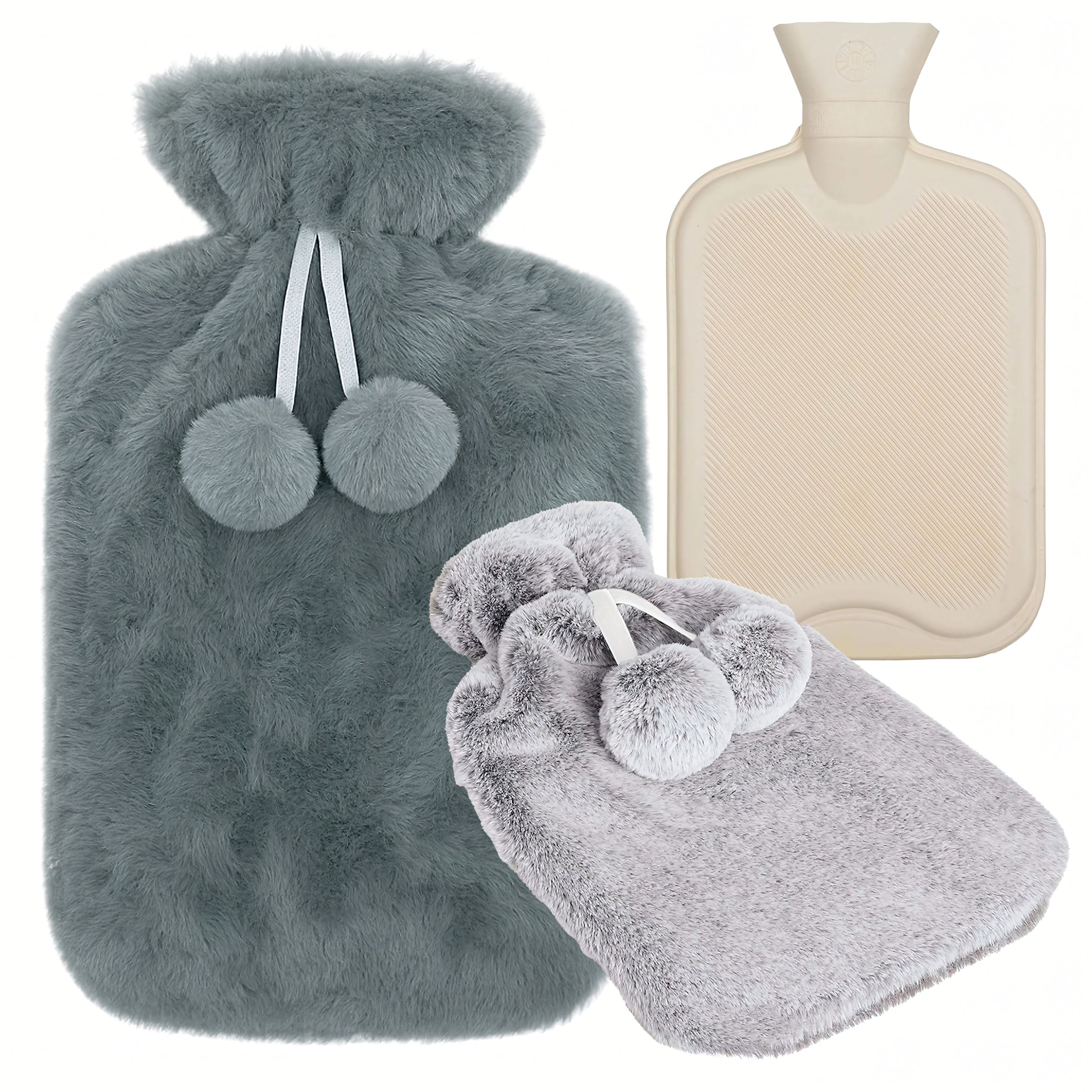 Väike veepudel 0.5L kattega plüüsist kummist soojendaja kampsunis