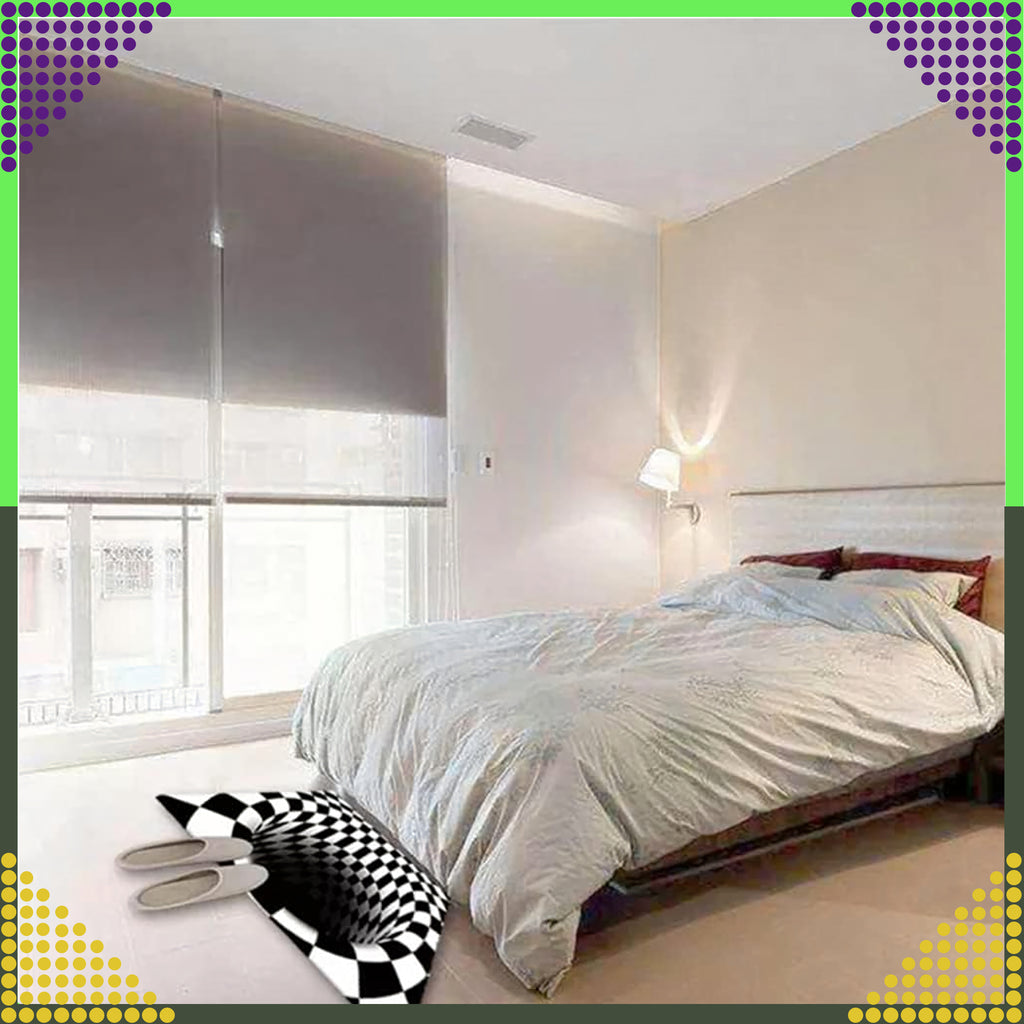 Chodnik Dywanik Mata Wycieraczka z Efektem 3D Iluzja Biała Dziura 60x90 CM