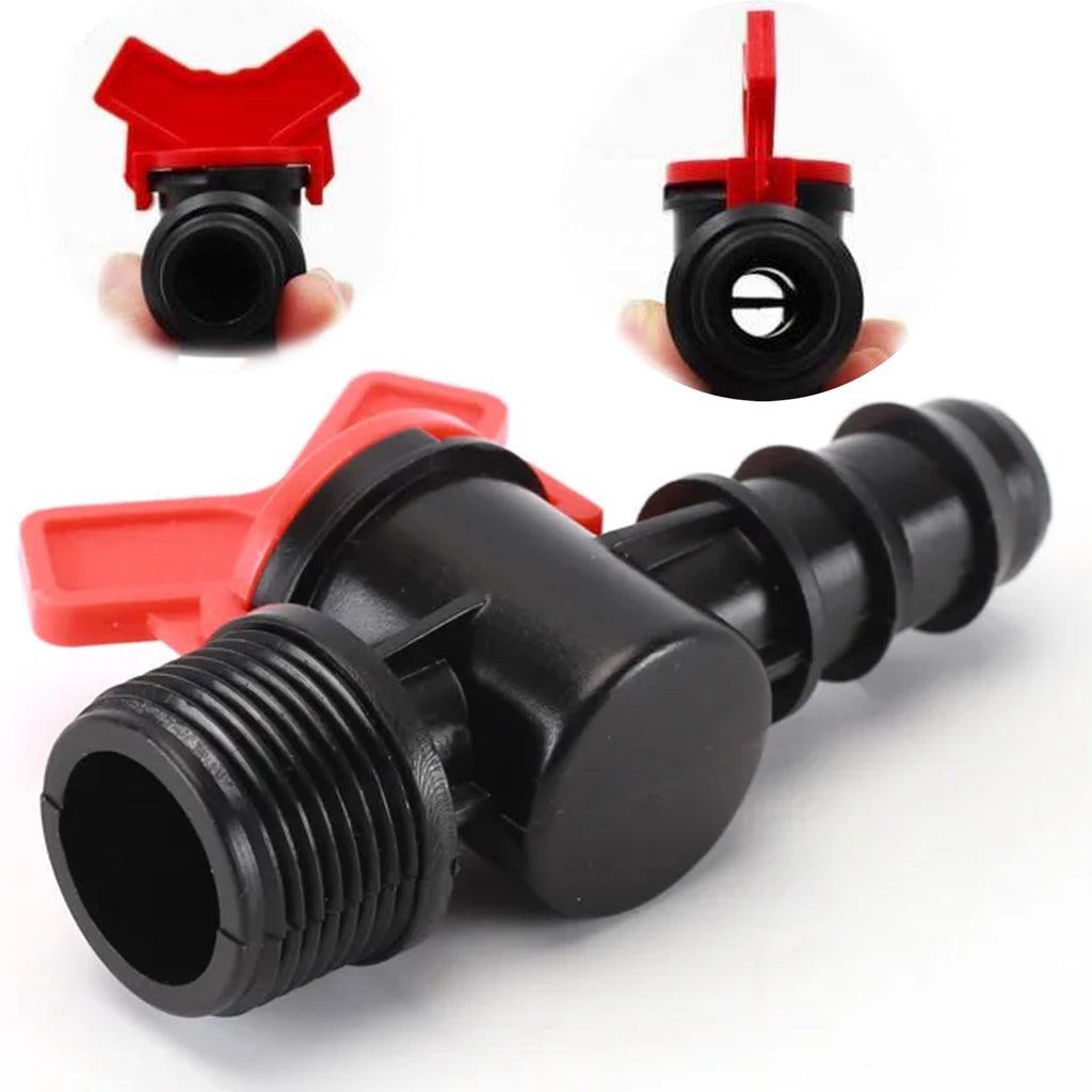 100 pcs Shut-off Valve for Drip Irrigation Line Connector Fi 16 mm