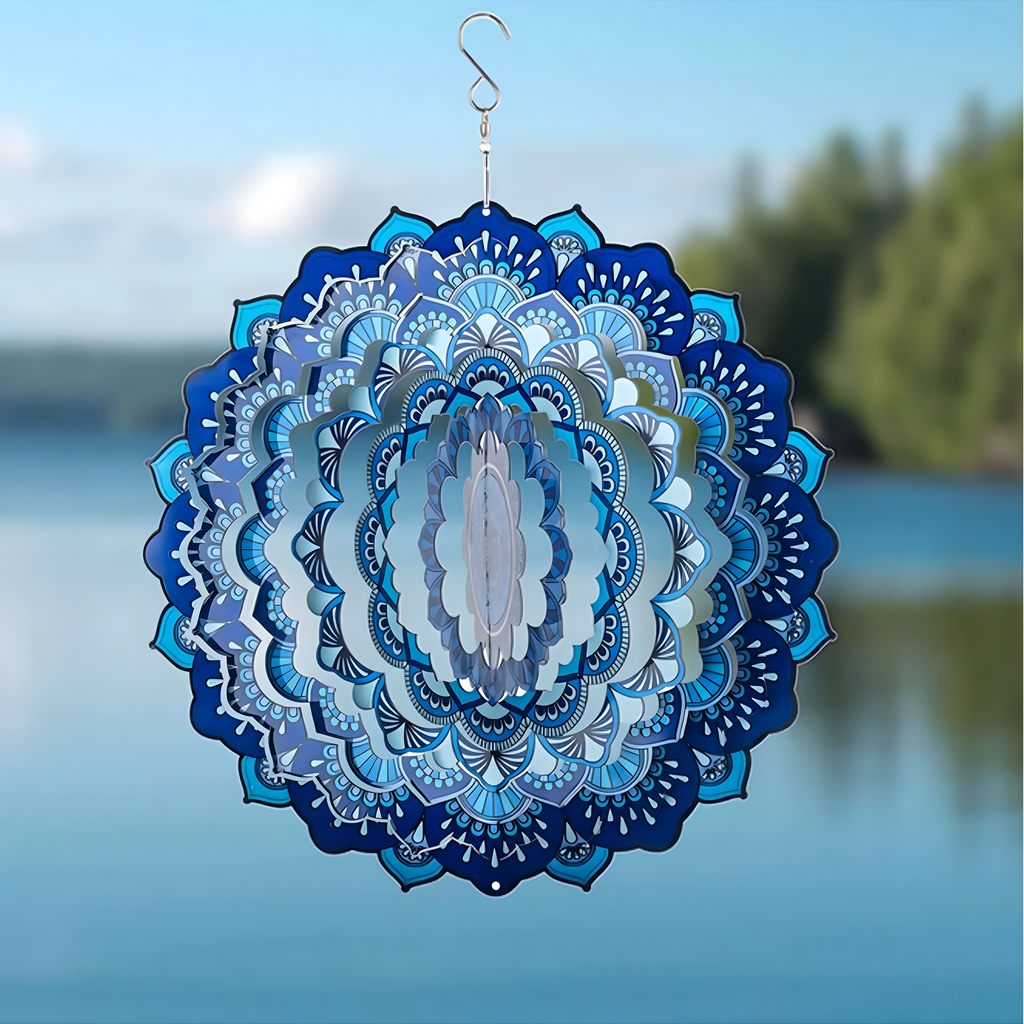 Hanging Spinner Decoration Wind Catcher 12” 3D Mandala