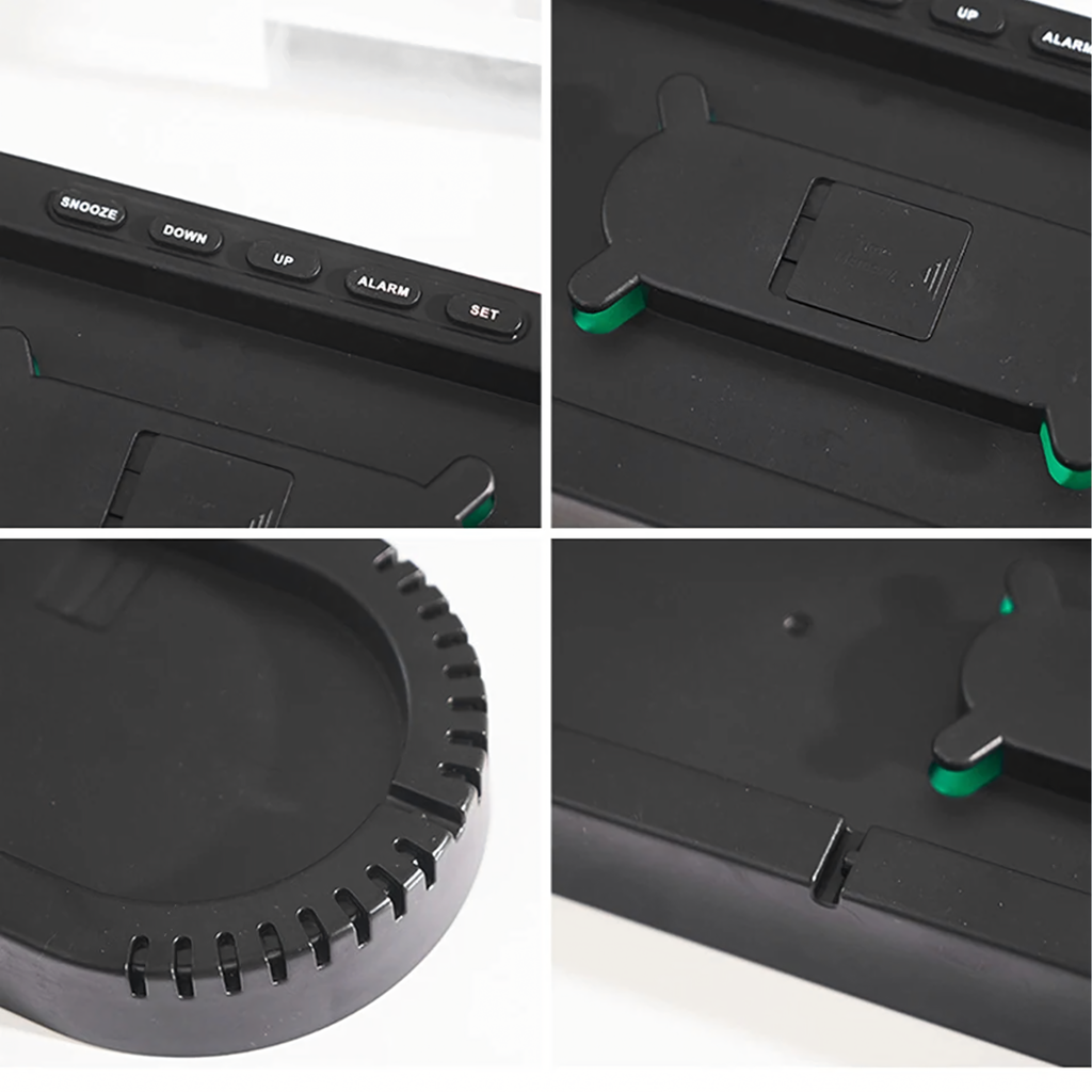 Large Digital Electronic Wall Clock LED 38 cm with Temperature and Alarm Remote