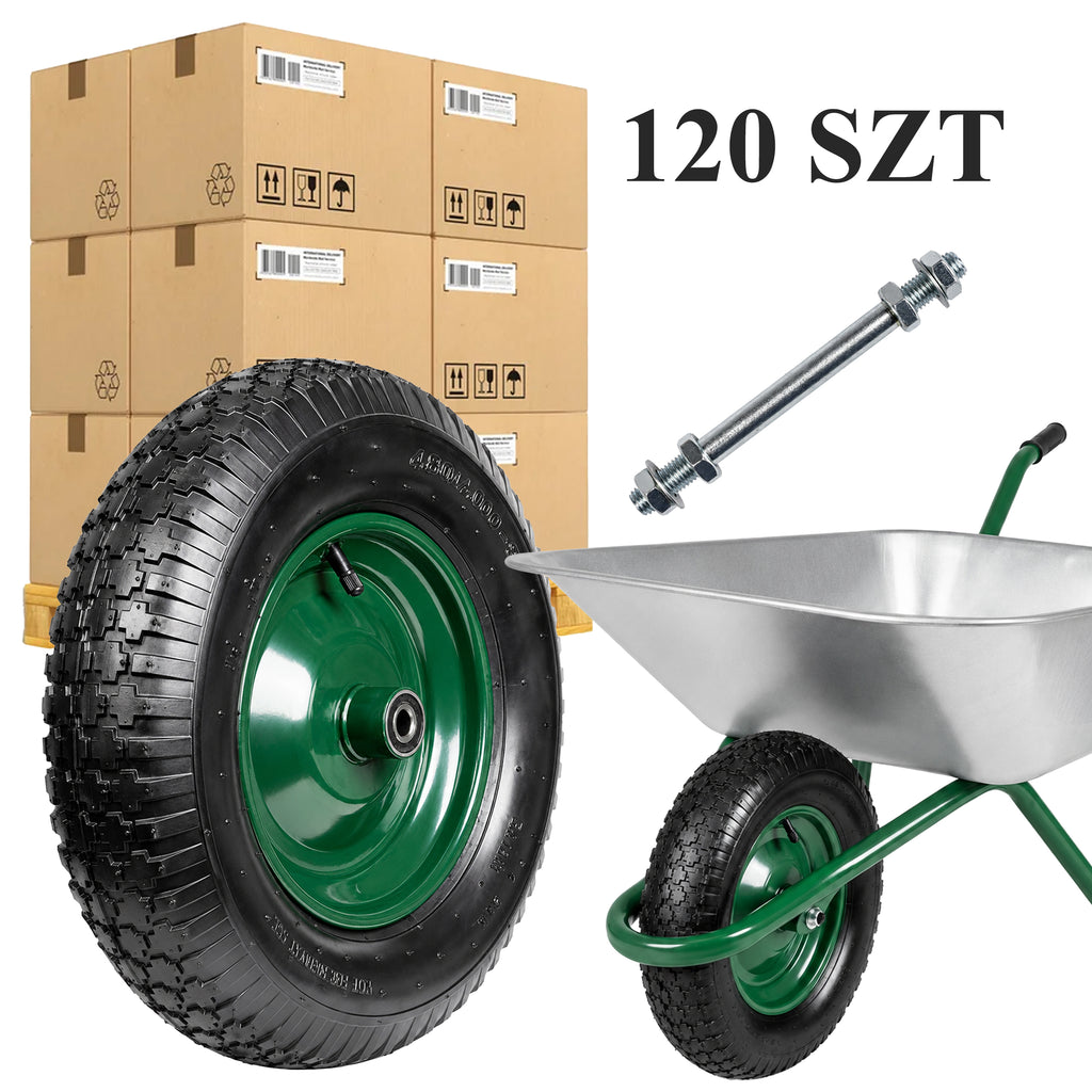 120 tk komplektset käsikäru ratast sisekummi ja teljega 4.80/4.00-8 RC-K-2531-15685
