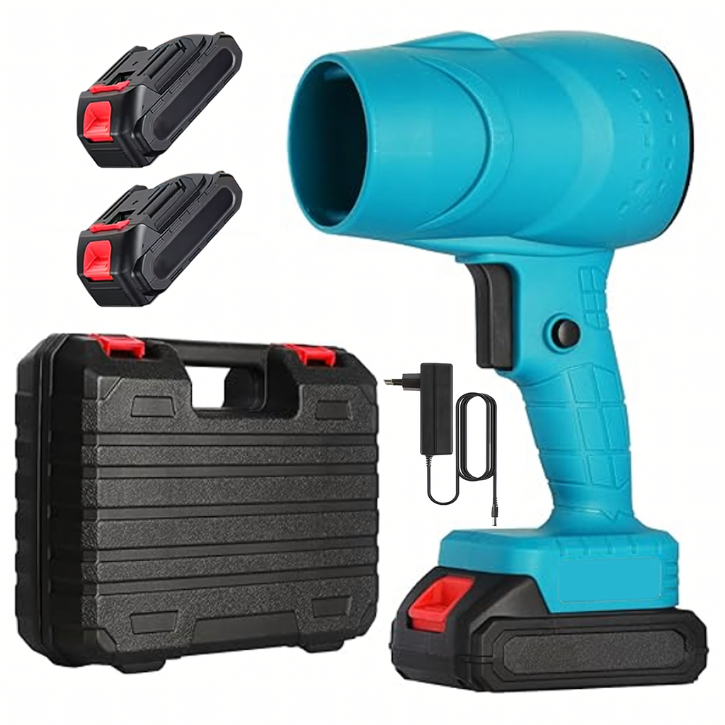 Juhtmevaba 400W käsipuhur lehtede, tolmu ja lume jaoks, 2 akuga 2x