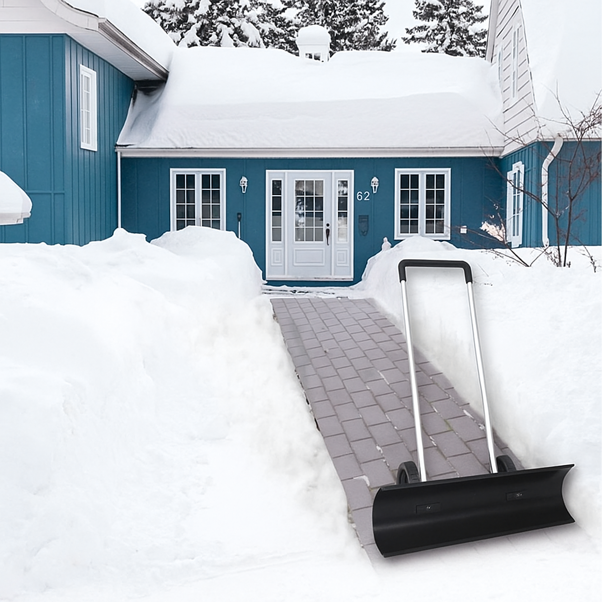 Plow Snow Shovel Snow Blower Scraper Snow Remover On Wheels 95cm