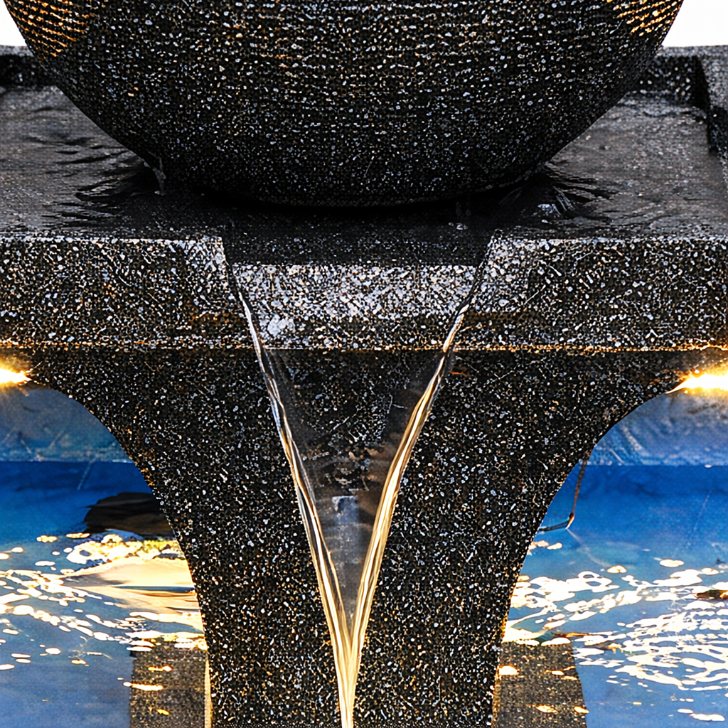 Large Garden Water Fountain with Spherical Water Feature 140x140x120cm LED Terrace Decoration