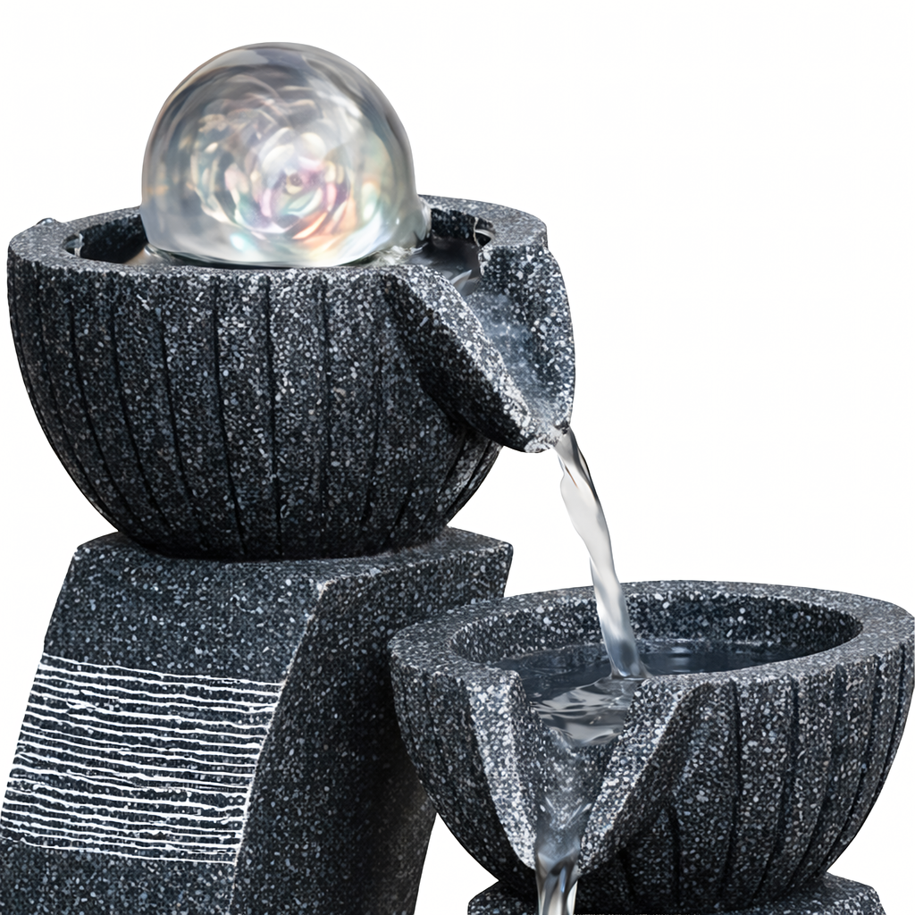 Decorative Tabletop Garden Fountain with LED 30x15.5x21 cm