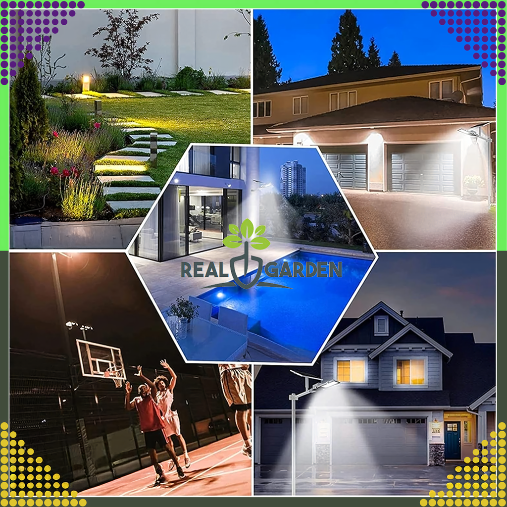 Garden Lantern Solar Pole Lamp Powerful 300W Panel 299 LEDs